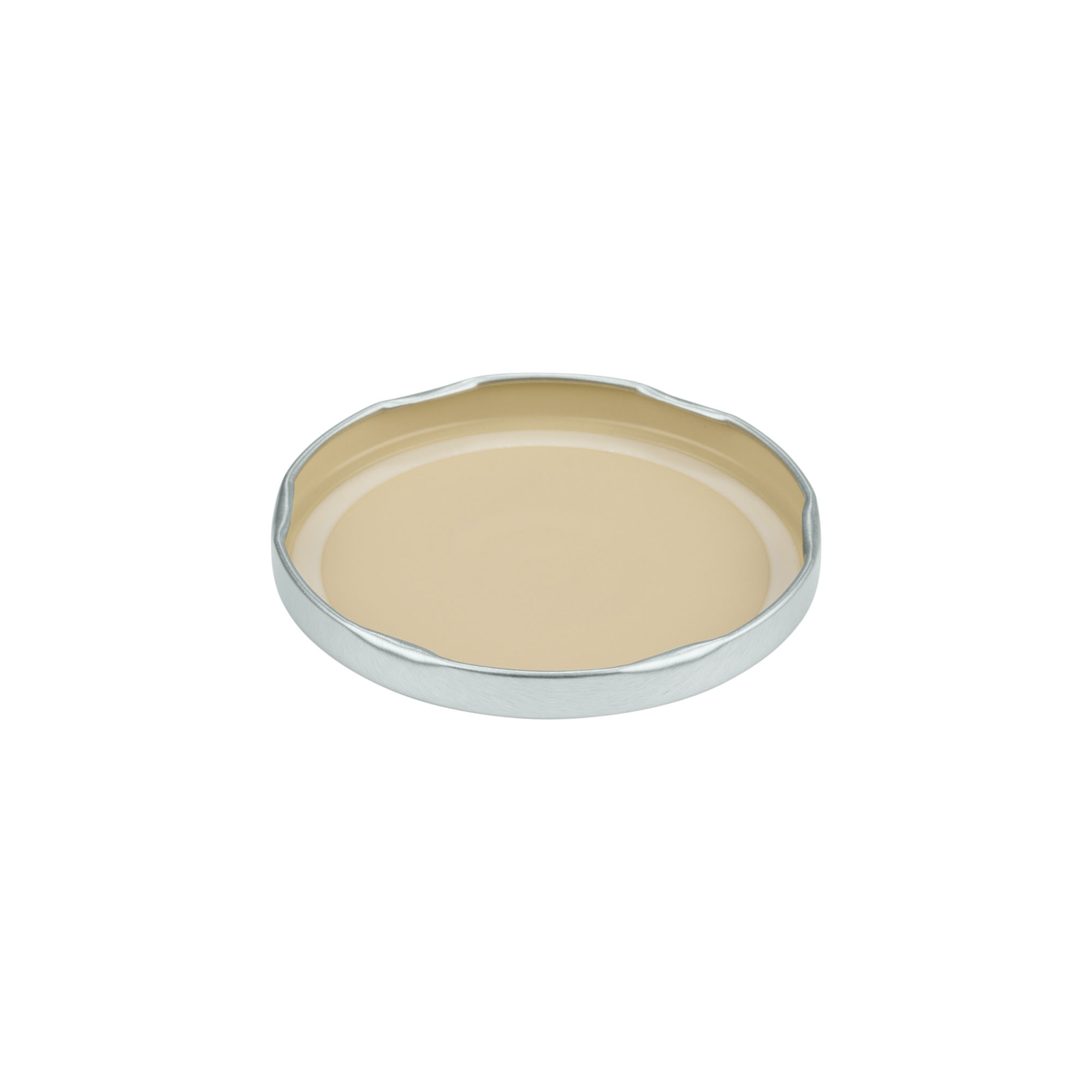 Twist-off lid, tinplate, silver, for opening: TO 82 Twist-off lid, tinplate, silver, for opening: TO 82