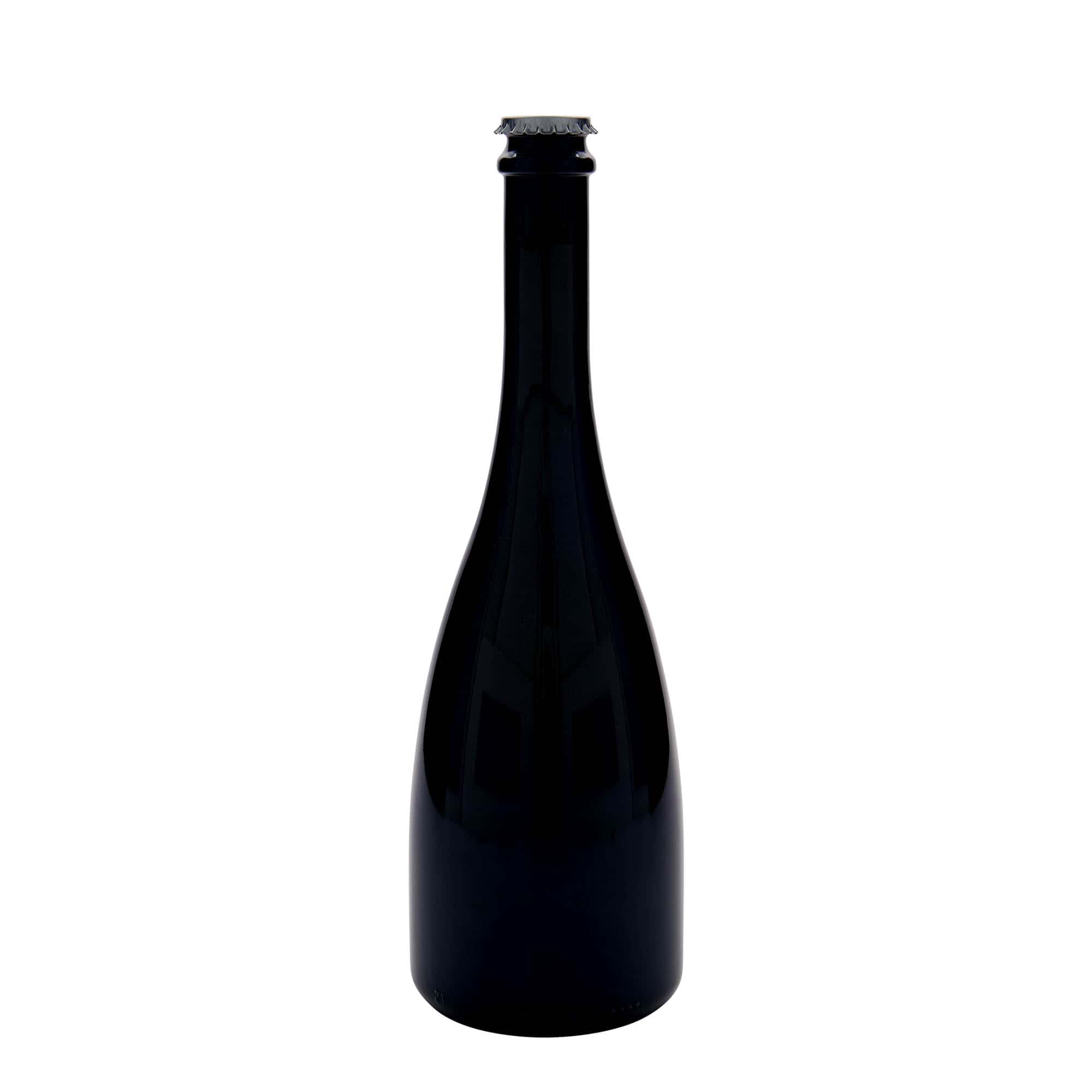 750 ml beer/champagne bottle ‘Tosca’, glass, antique green, mouth: crown cap