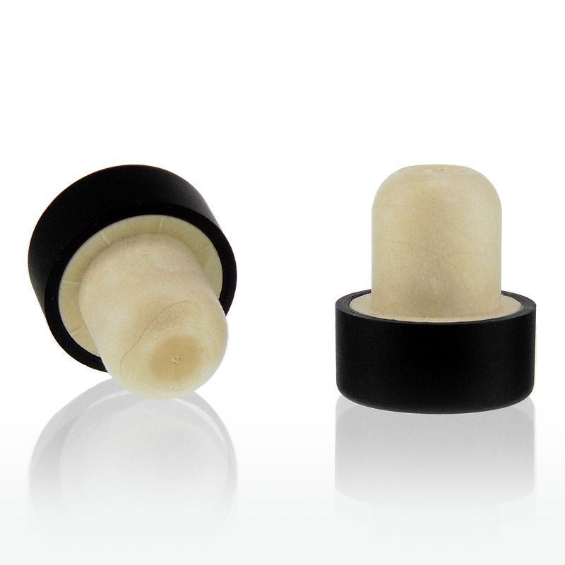 Handle corks 19 mm, plastic, black, for mouth: cork Handle corks 19 mm, plastic, black, for mouth: cork