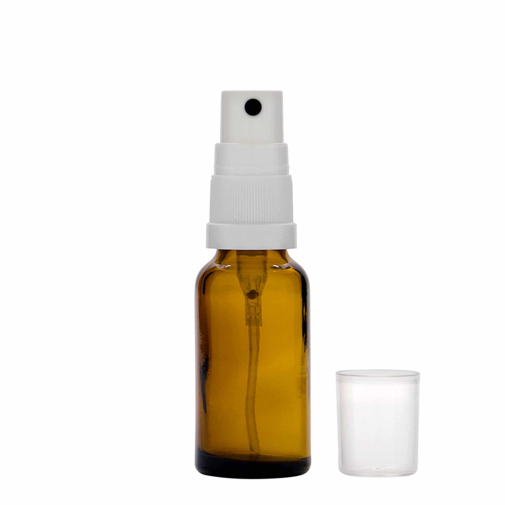 20 ml medicine spray bottle, glass, brown, closure: DIN 18