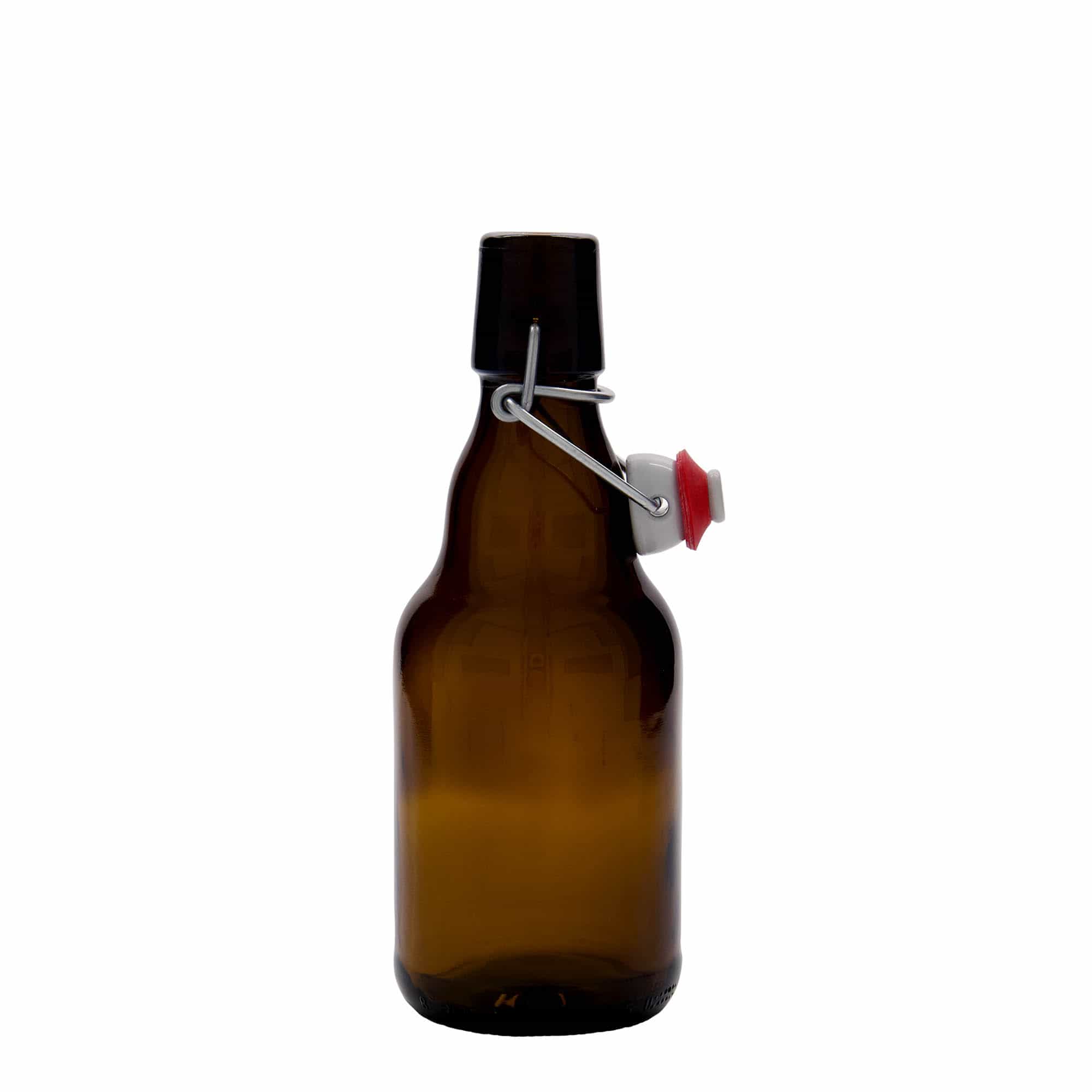 330 ml beer bottle ‘Steinie’, glass, brown, opening: swing top closure