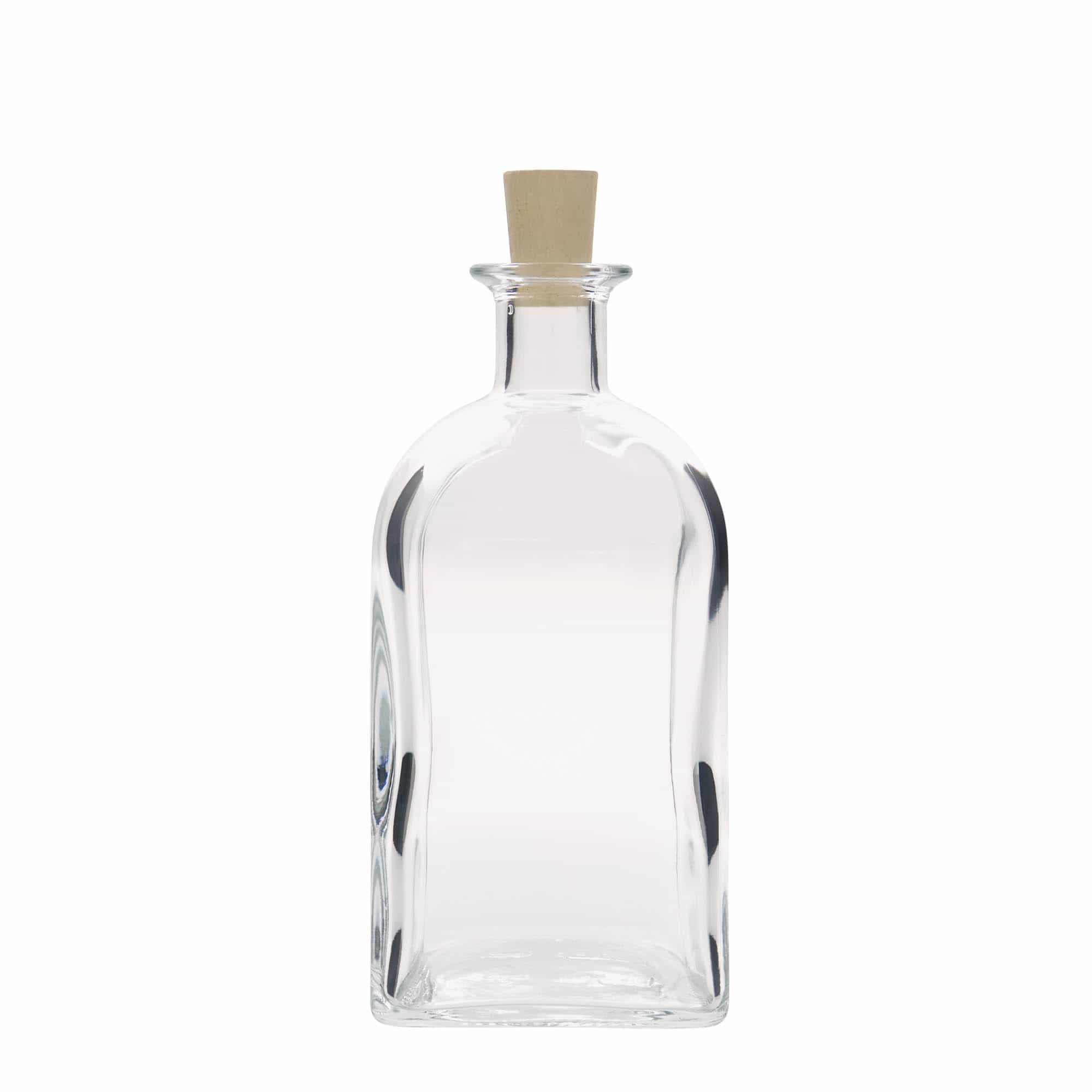 700 ml glass apothecary bottle Carré, square, closure: cork