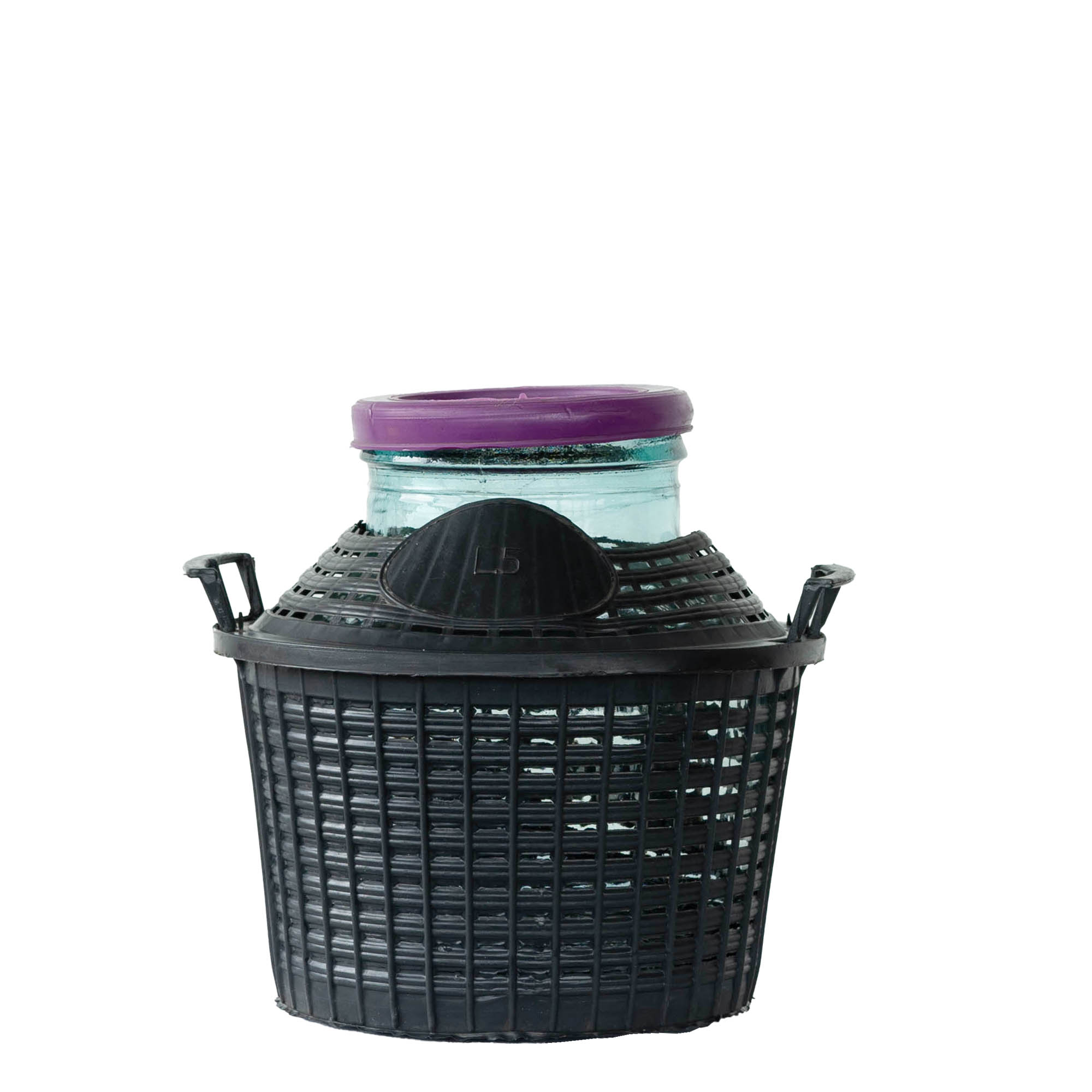 5 l wide-neck balloon bottle, glass, opening: slip lid