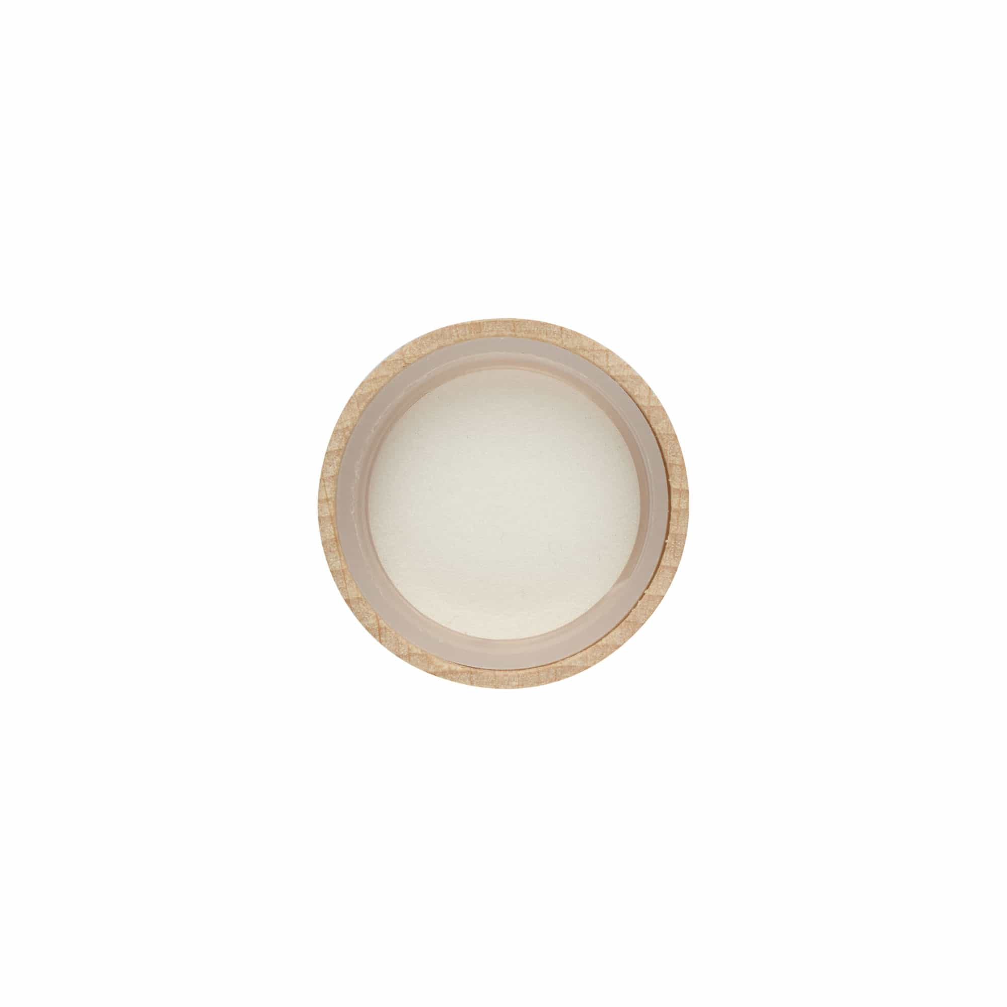 Screw cap, wood, beige, for opening: GPI 28/400