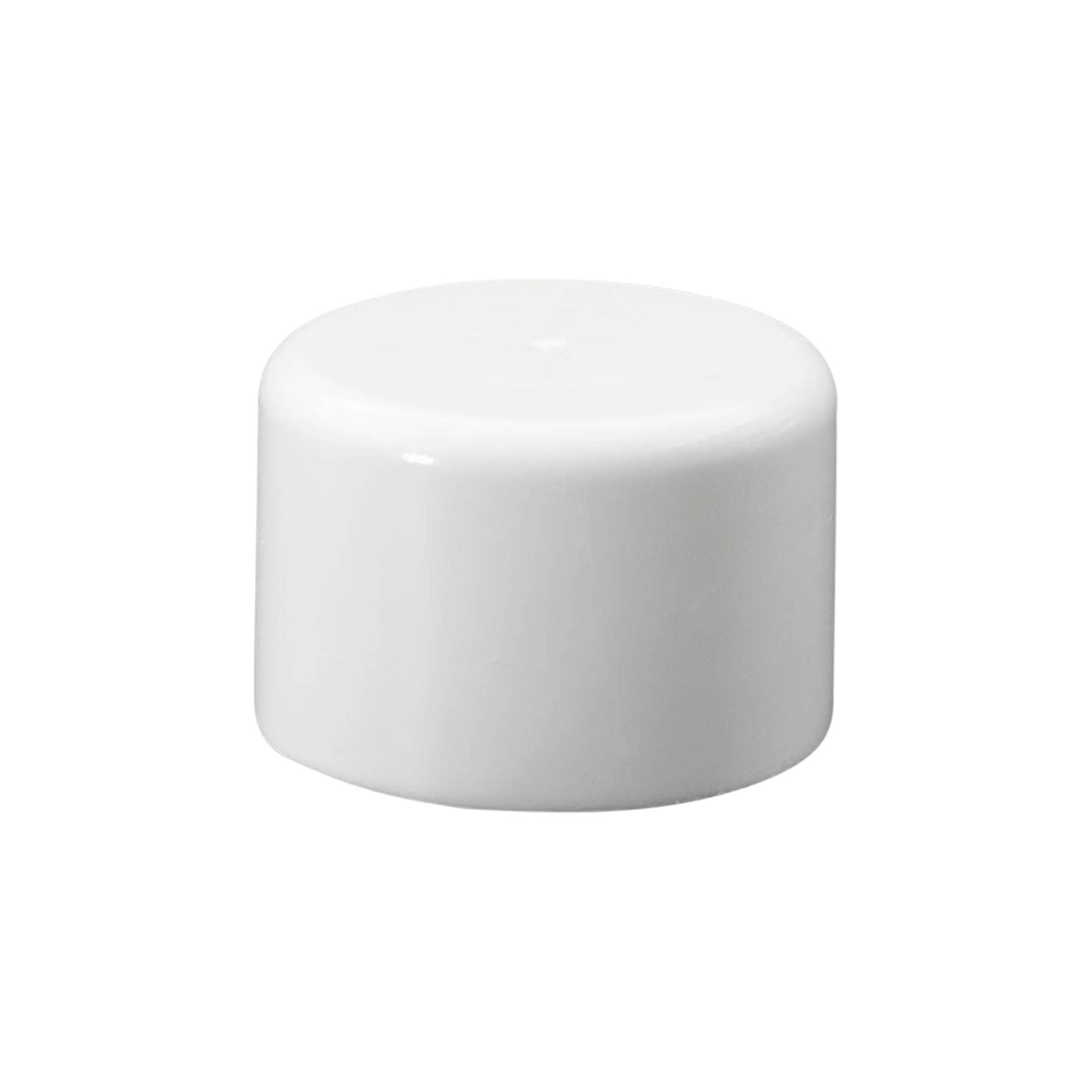 Screw cap for round bottle with syringe insert, PE plastic, white, for opening: GL 22