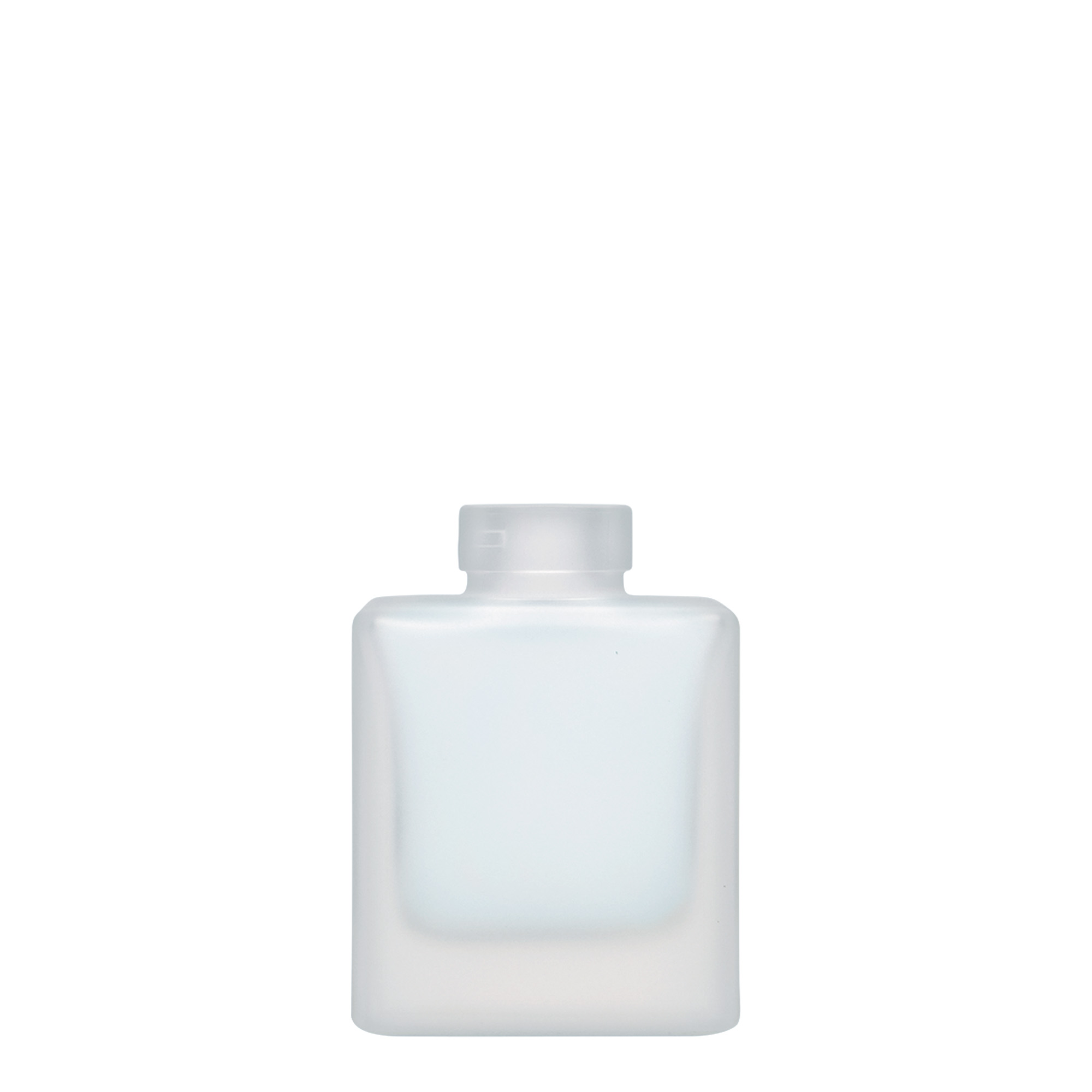 100 ml glass bottle 'Cube', square, frosted, opening: cork 100 ml glass bottle 'Cube', square, frosted, opening: cork