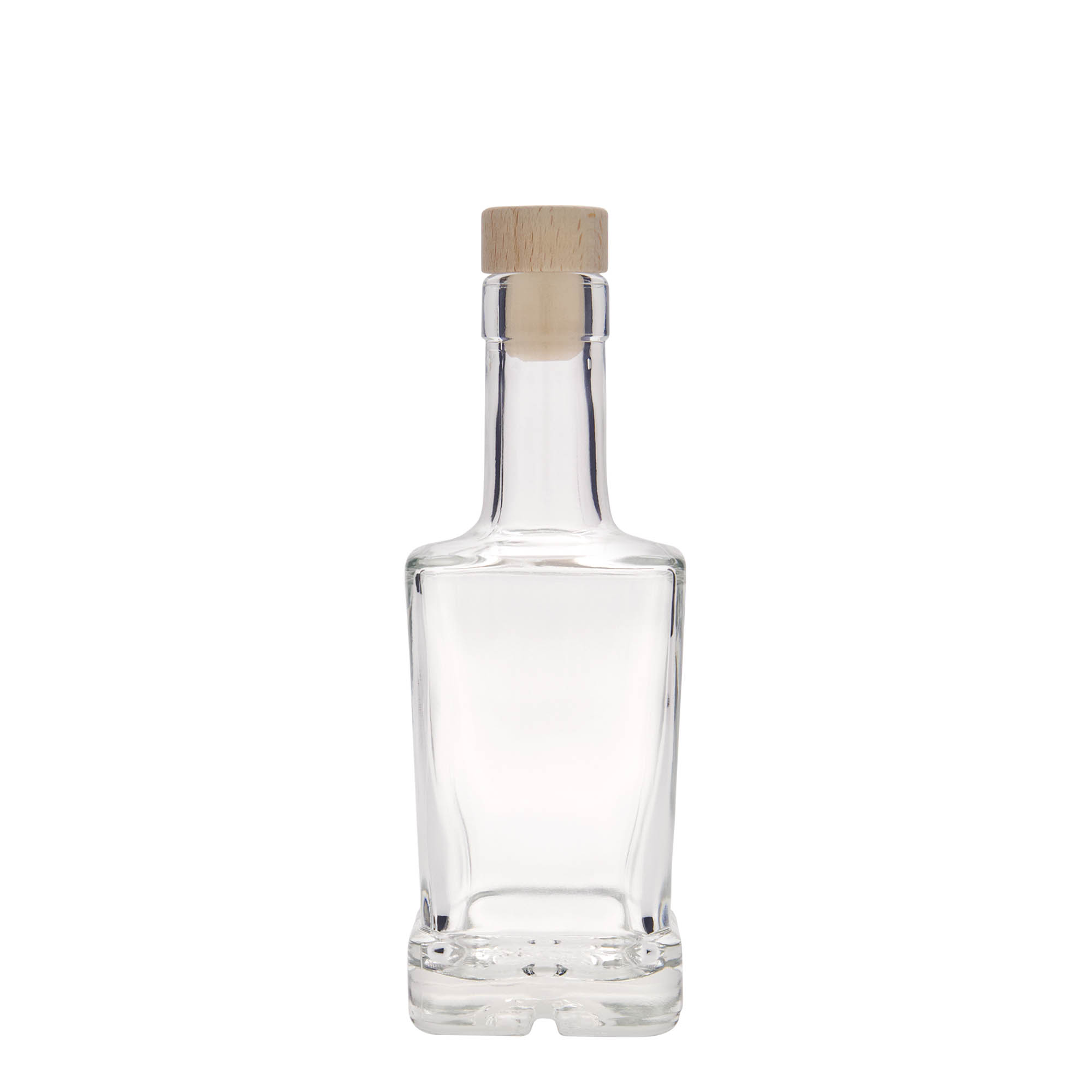 250 ml glass bottle 'Rene', square, opening: cork 250 ml glass bottle 'Rene', square, opening: cork
