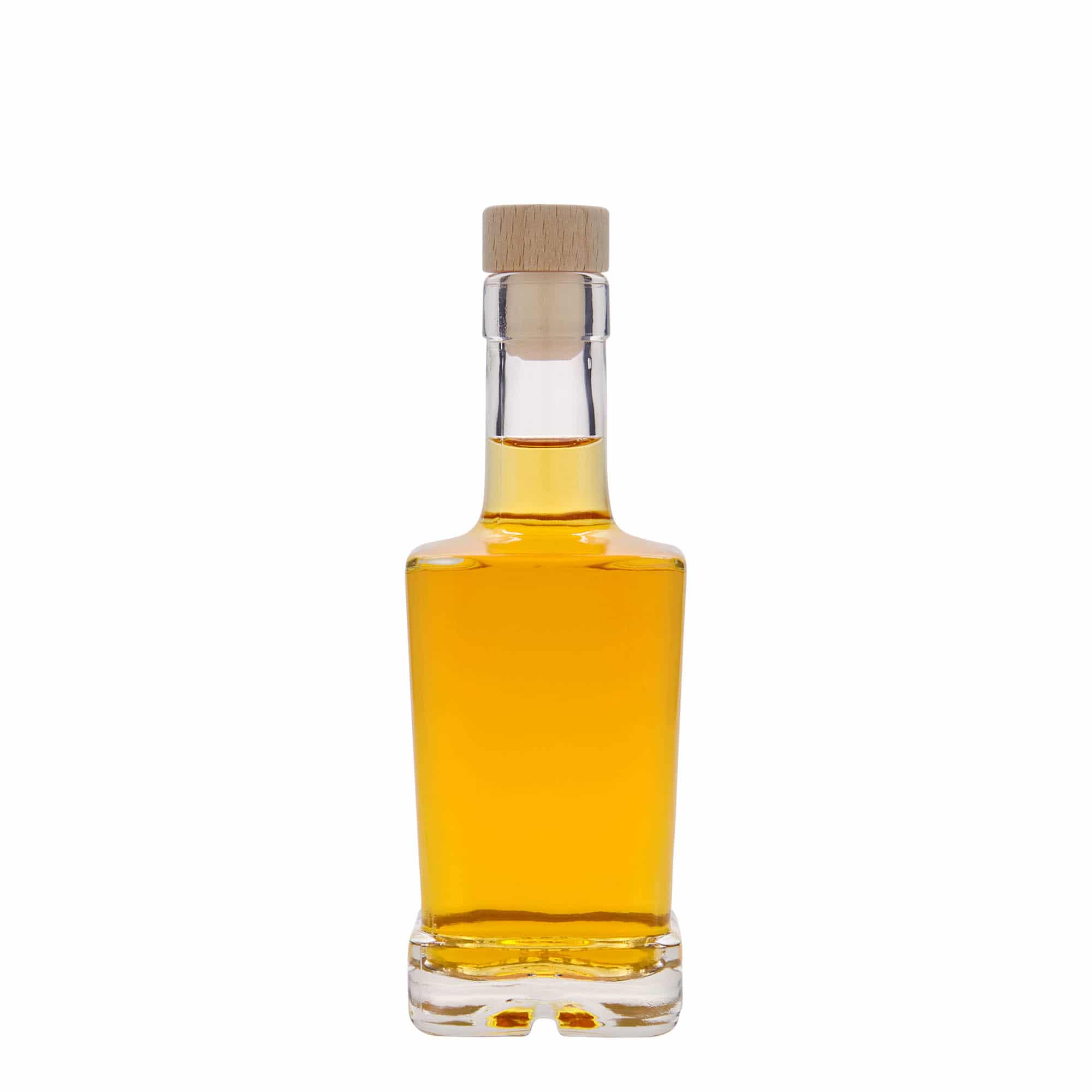 250 ml glass bottle 'Rene', square, opening: cork
