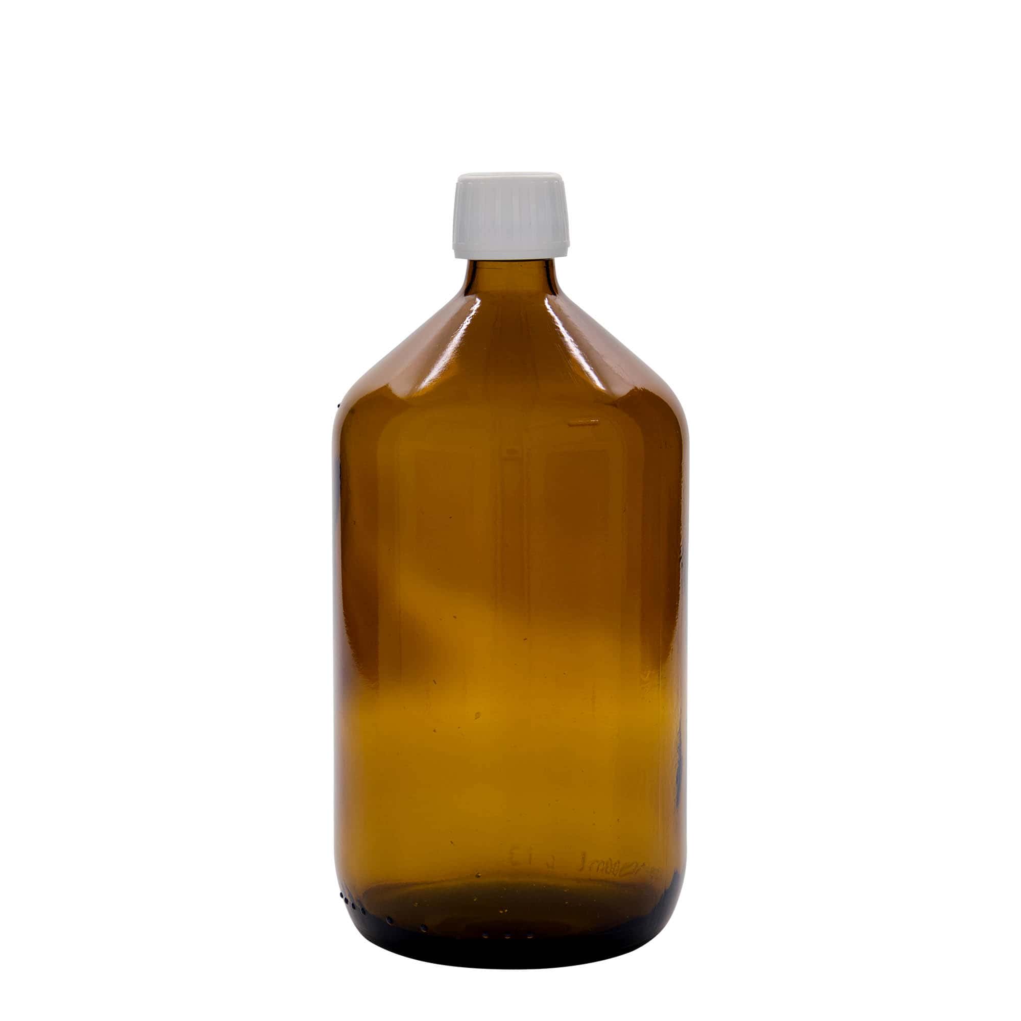 1,000 ml medical bottle, brown, glass, opening: PP 28