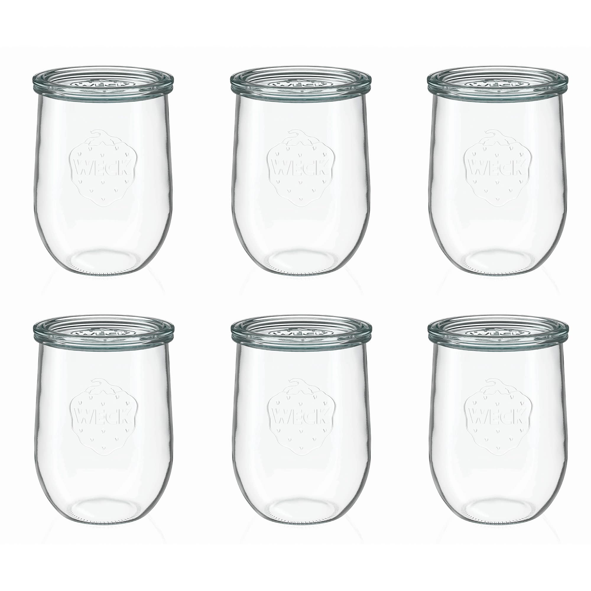 6x 1050 ml WECK tulip jar with glass lid RR 100