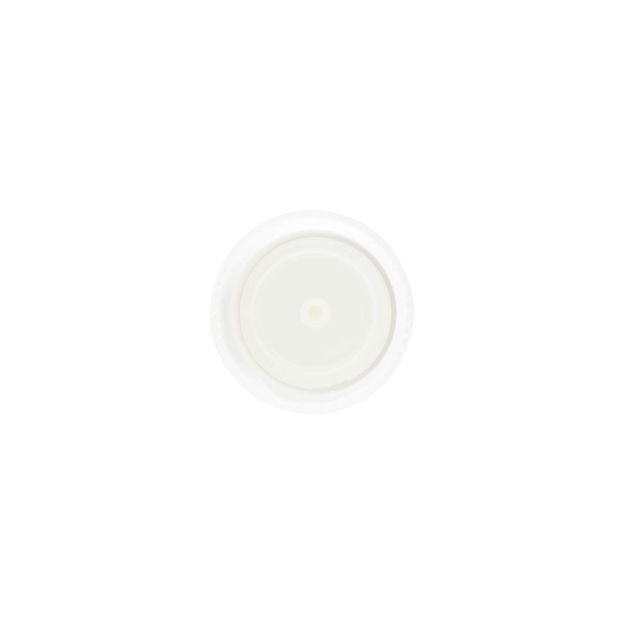 Screw cap with syringe insert, PP plastic, white, for opening: 24/410 Screw cap with syringe insert, PP plastic, white, for opening: 24/410