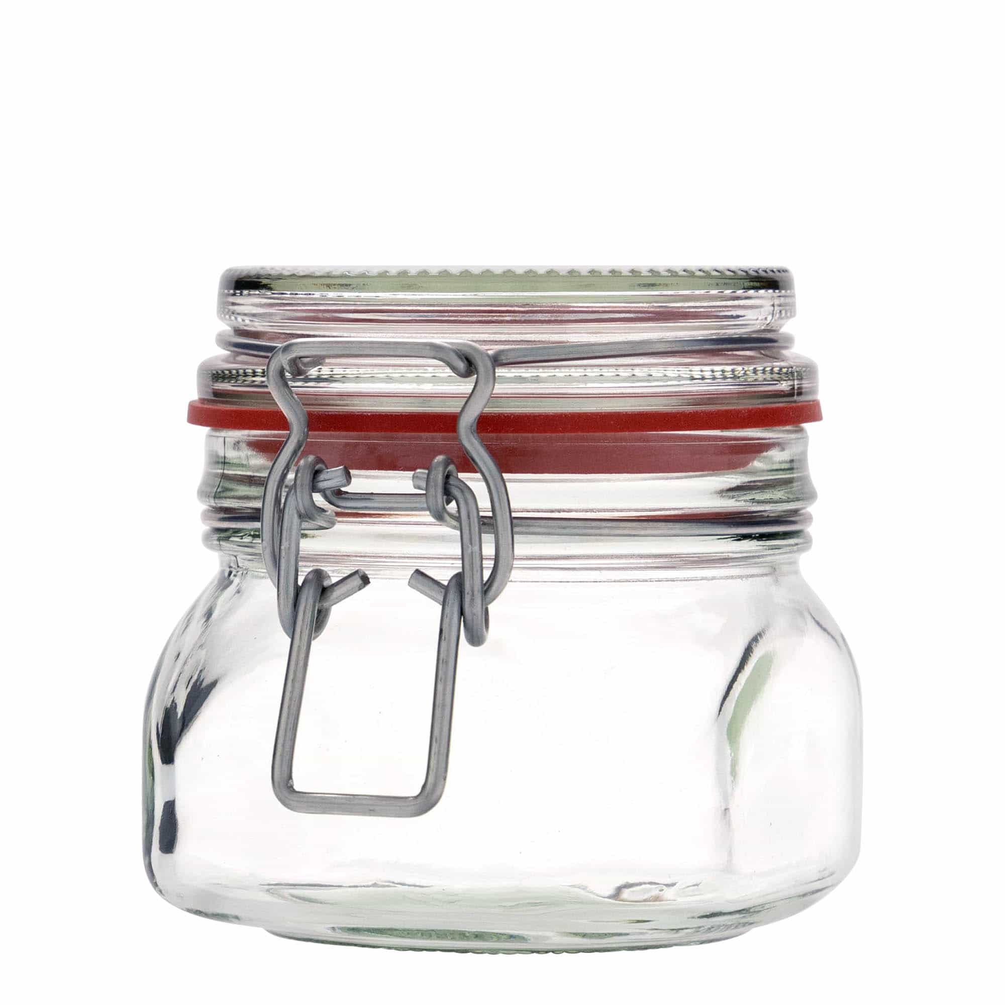 314 ml clip top jar, square, closure: clip top