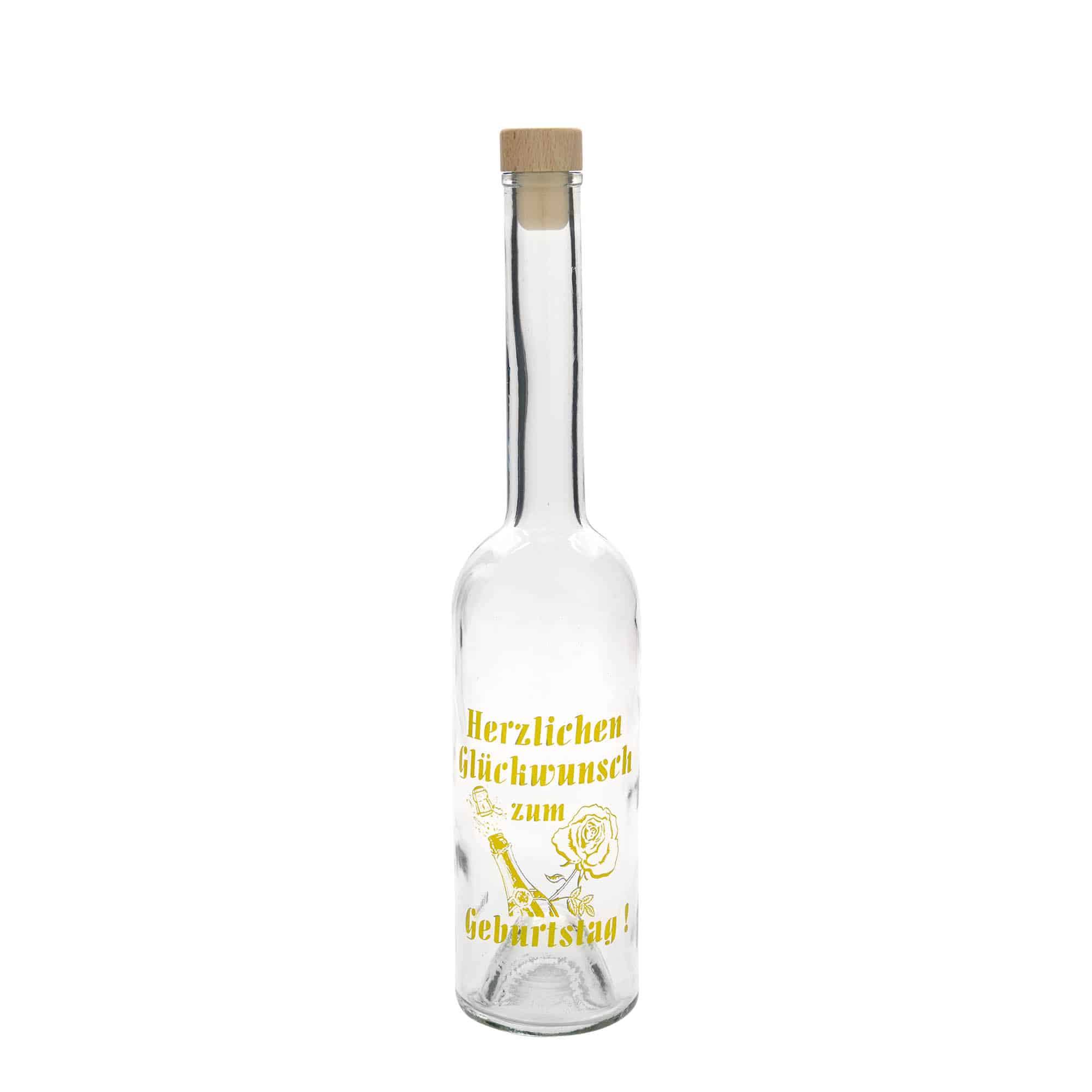 500 ml glass bottle Maximo printed 'Carnival', opening: cork