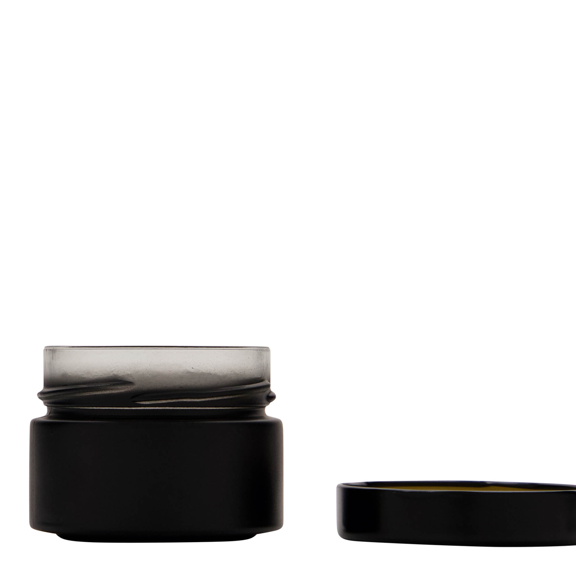 130 ml round glass 'Aurora', black, opening: Deep-Twist-Off (DTO 66) 130 ml round glass 'Aurora', black, opening: Deep-Twist-Off (DTO 66)