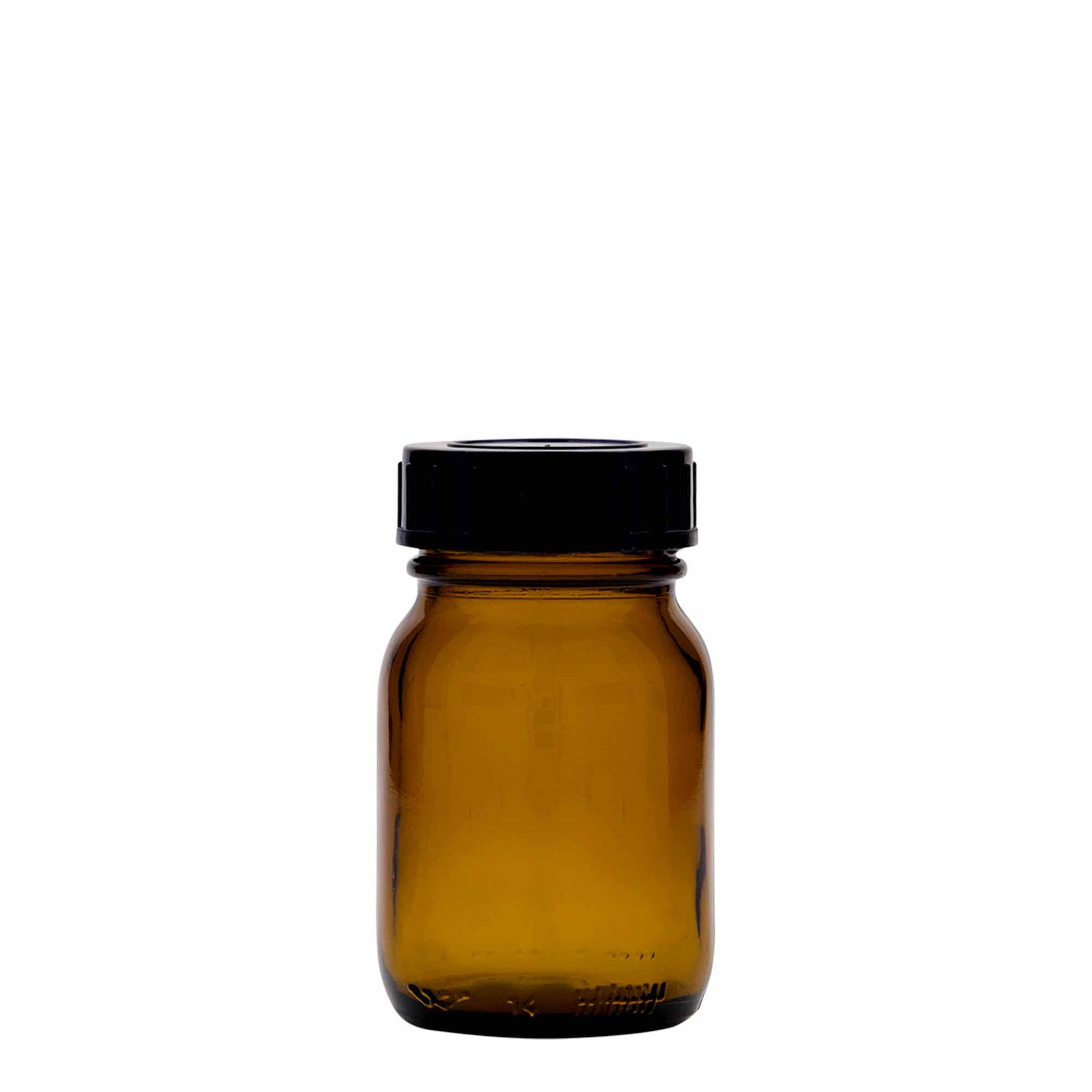 75 ml wide mouth jar, brown, closure: DIN 40