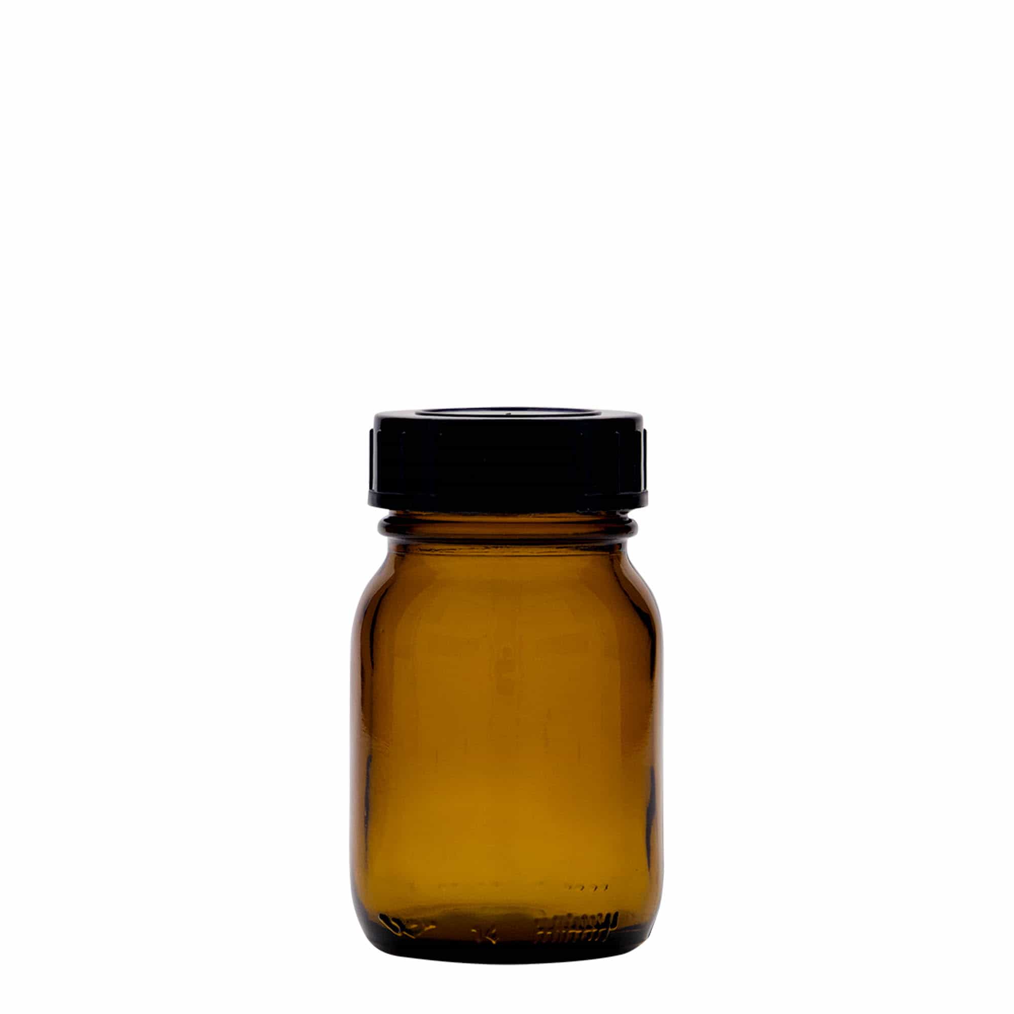 75 ml wide-neck glass, brown, opening: DIN 40