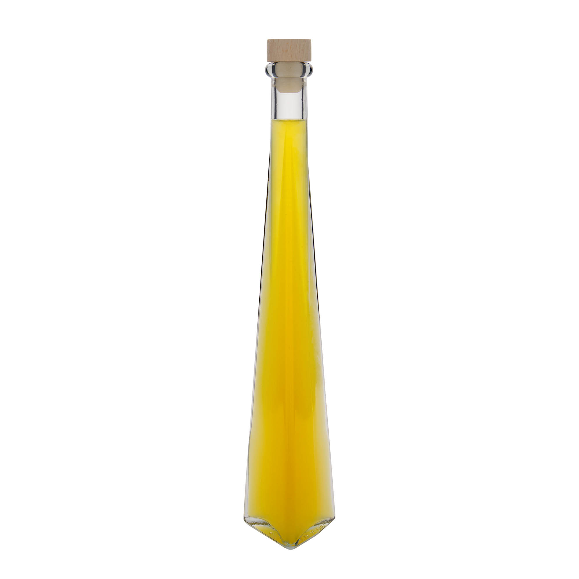 200 ml glass bottle 'Dama Triangolore', triangular, opening: cork