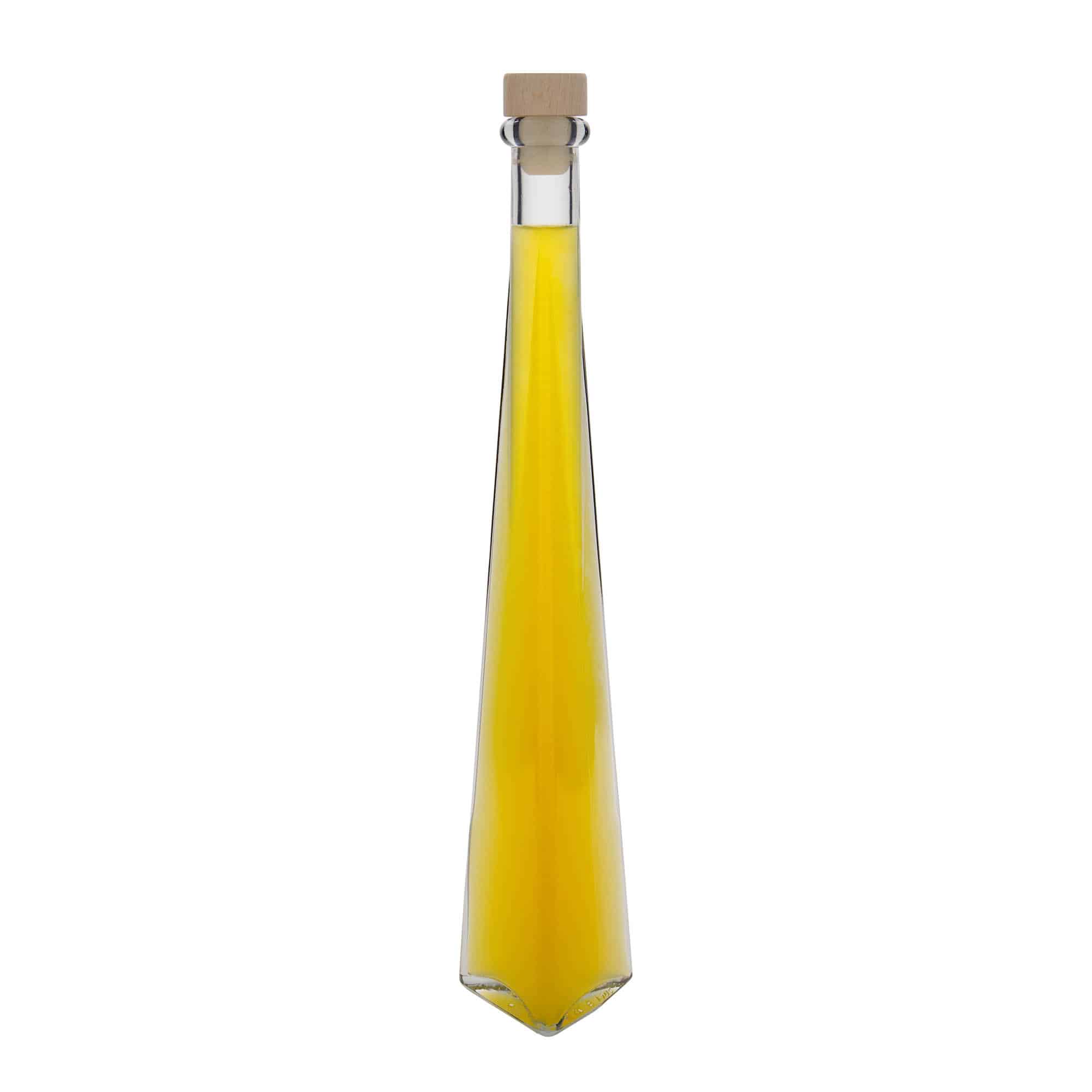 200 ml glass bottle ‘Dama Triangolore’, triangular, opening: cork