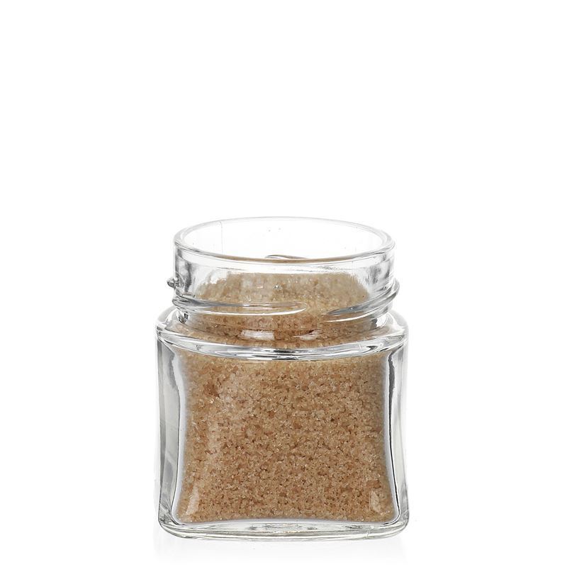 106 ml square glass 'Luxor', opening: Deep-Twist-Off (DTO 58)