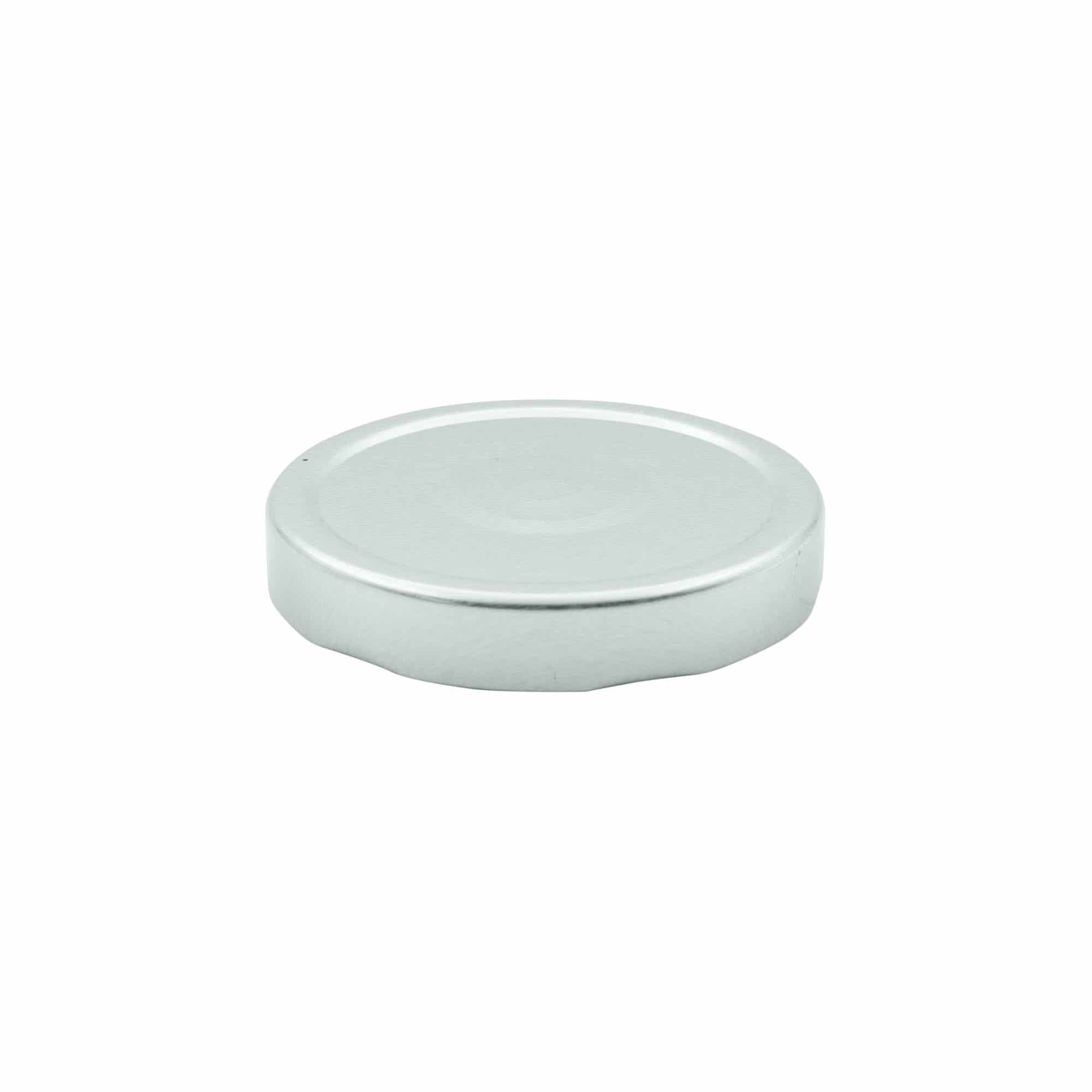 Deep twist off lid, tinplate, silver, for opening: Deep-TO 82