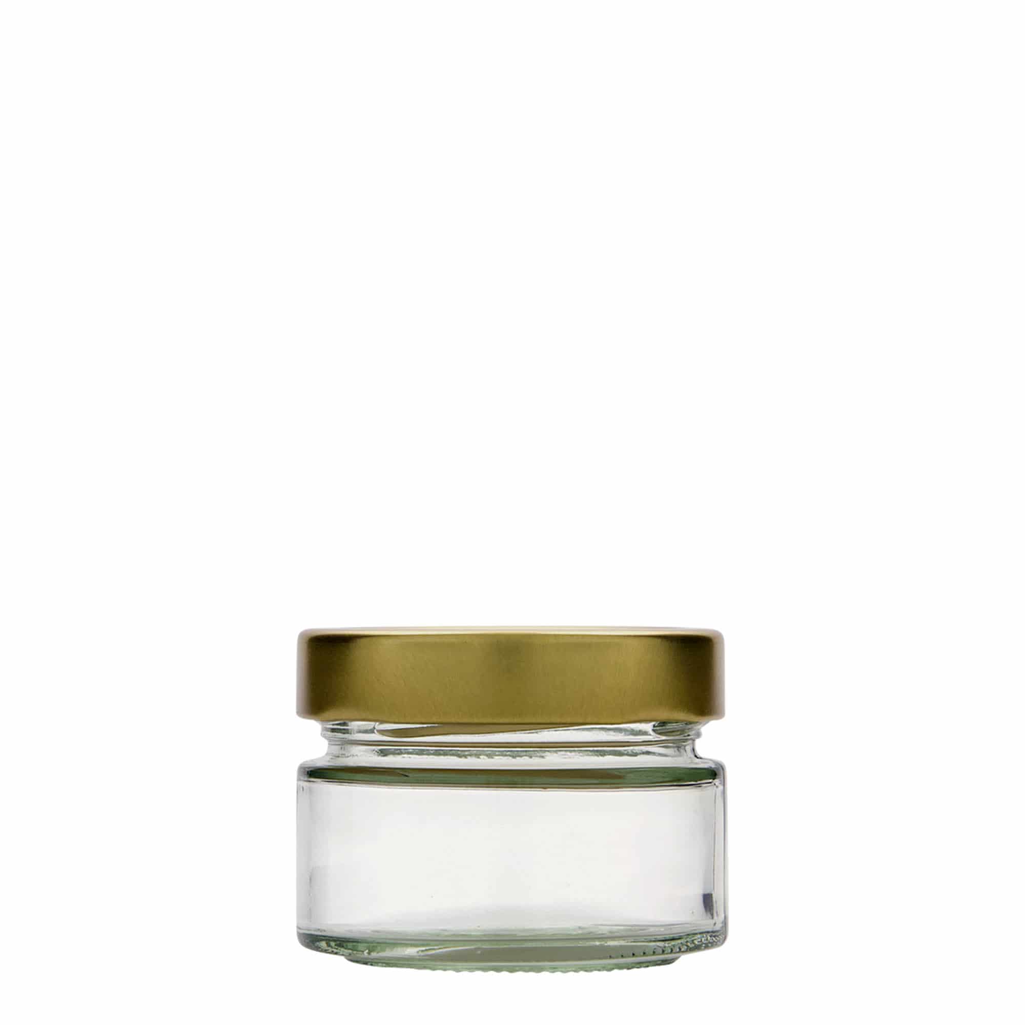 130 ml round glass ‘Aurora’, opening: Deep-Twist-off (DTO 66)