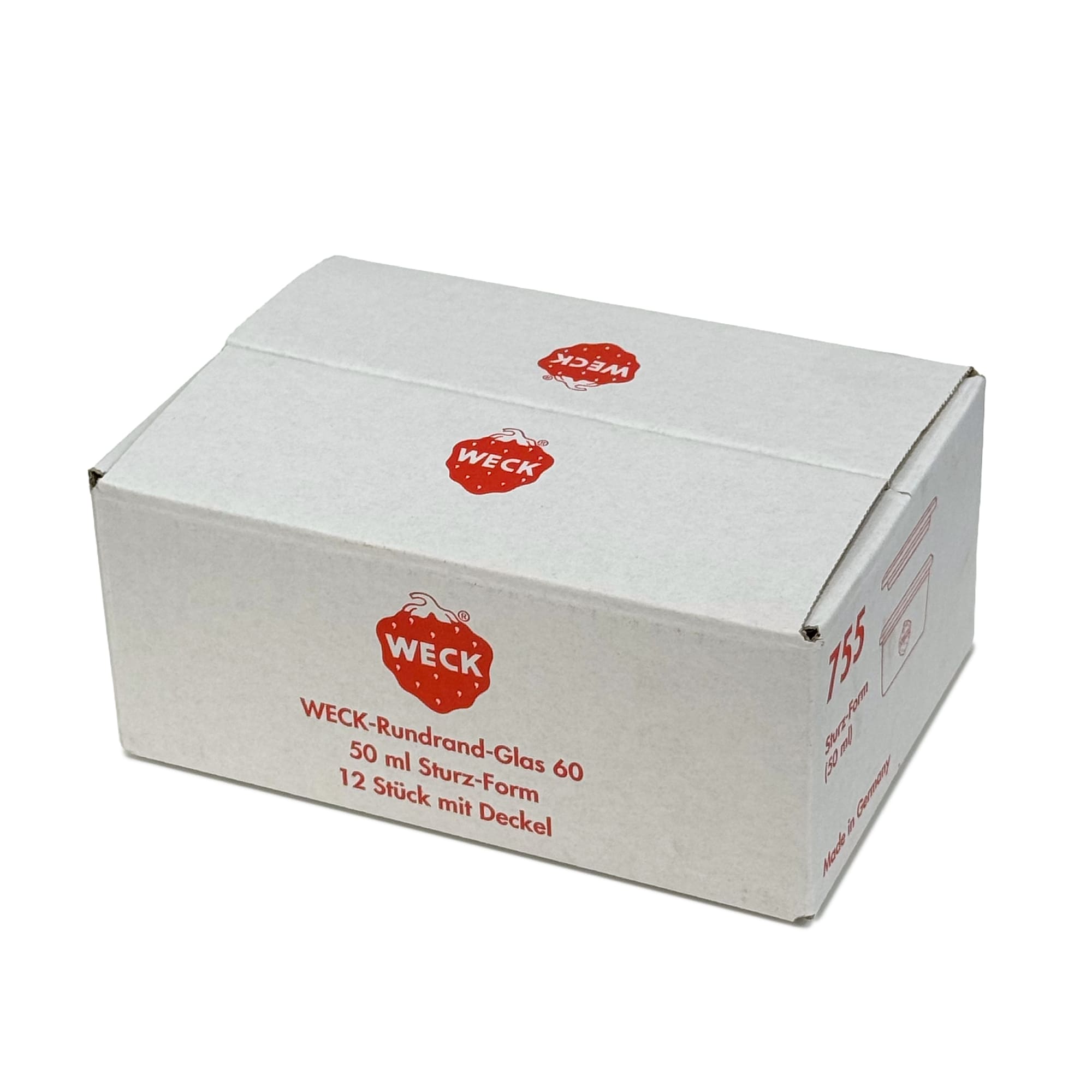 12x 50 ml WECK inverted jar with glass lid RR 60