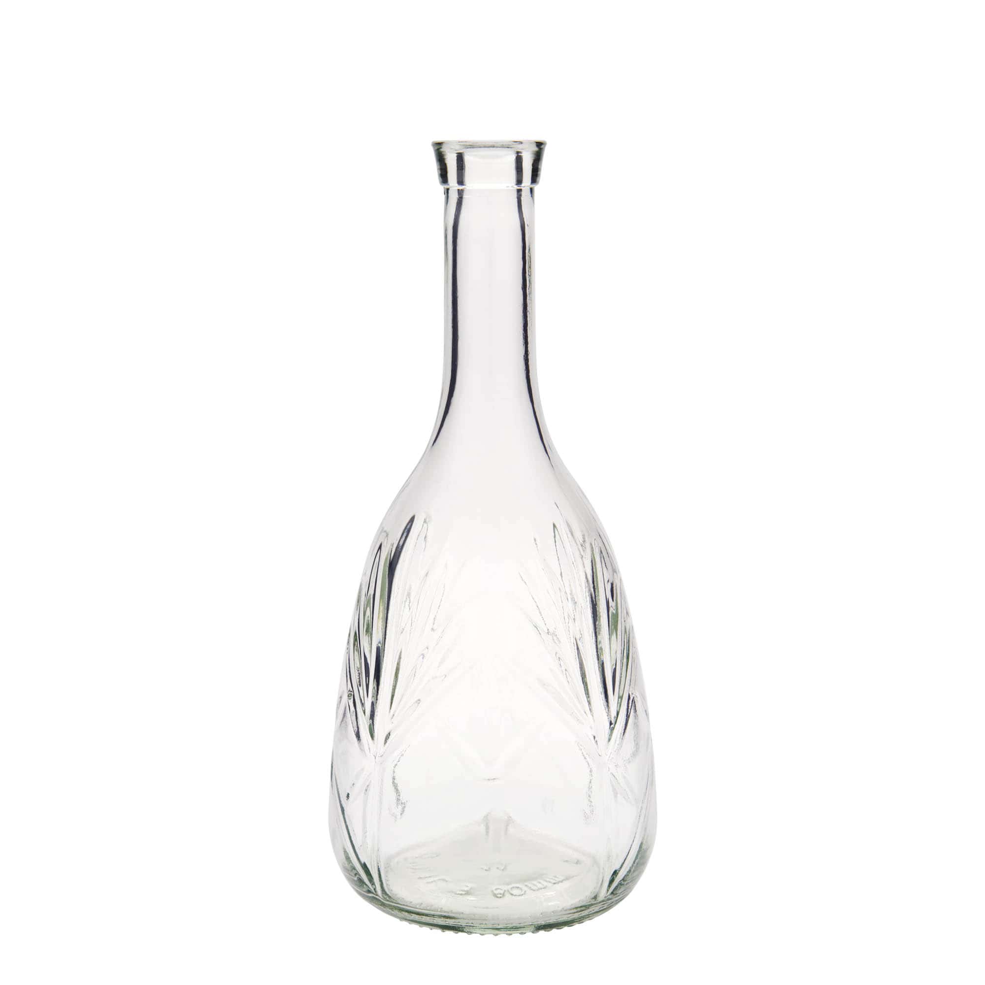 1,000 ml glass bottle 'Reliefa', opening: cork