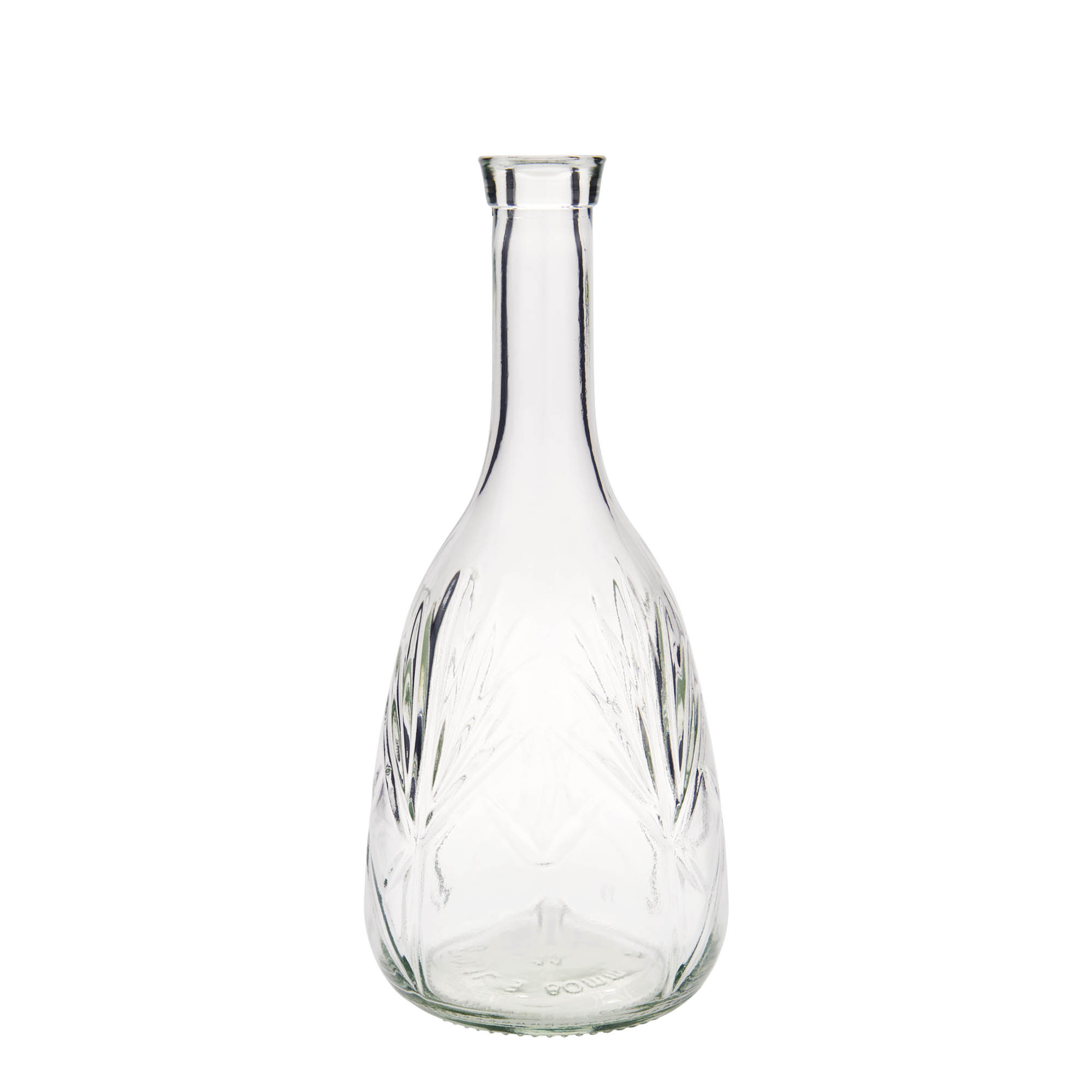 1,000 ml glass bottle 'Reliefa', opening: cork 1,000 ml glass bottle 'Reliefa', opening: cork