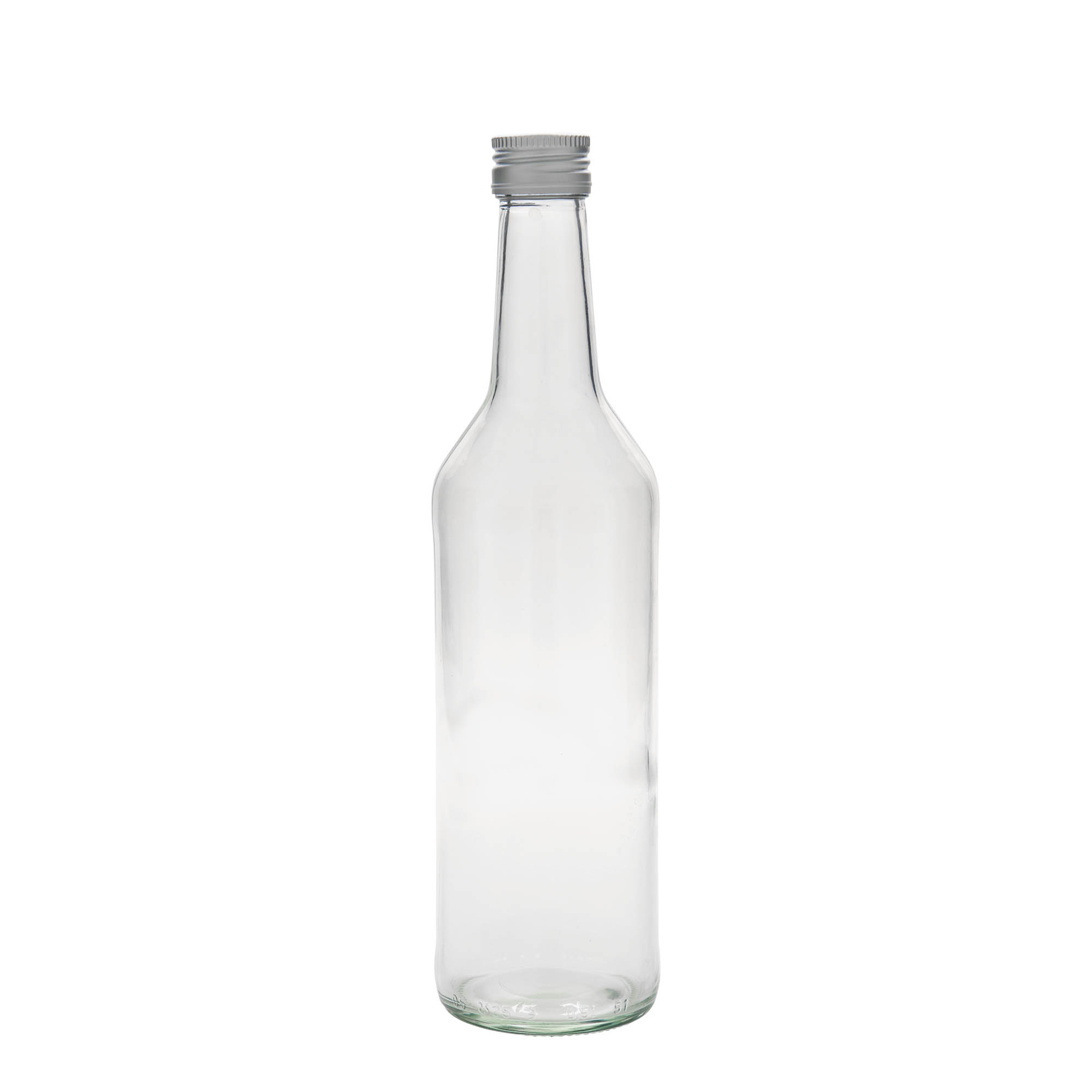 500 ml glass bottle, straight neck, opening: PP 28 500 ml glass bottle, straight neck, opening: PP 28