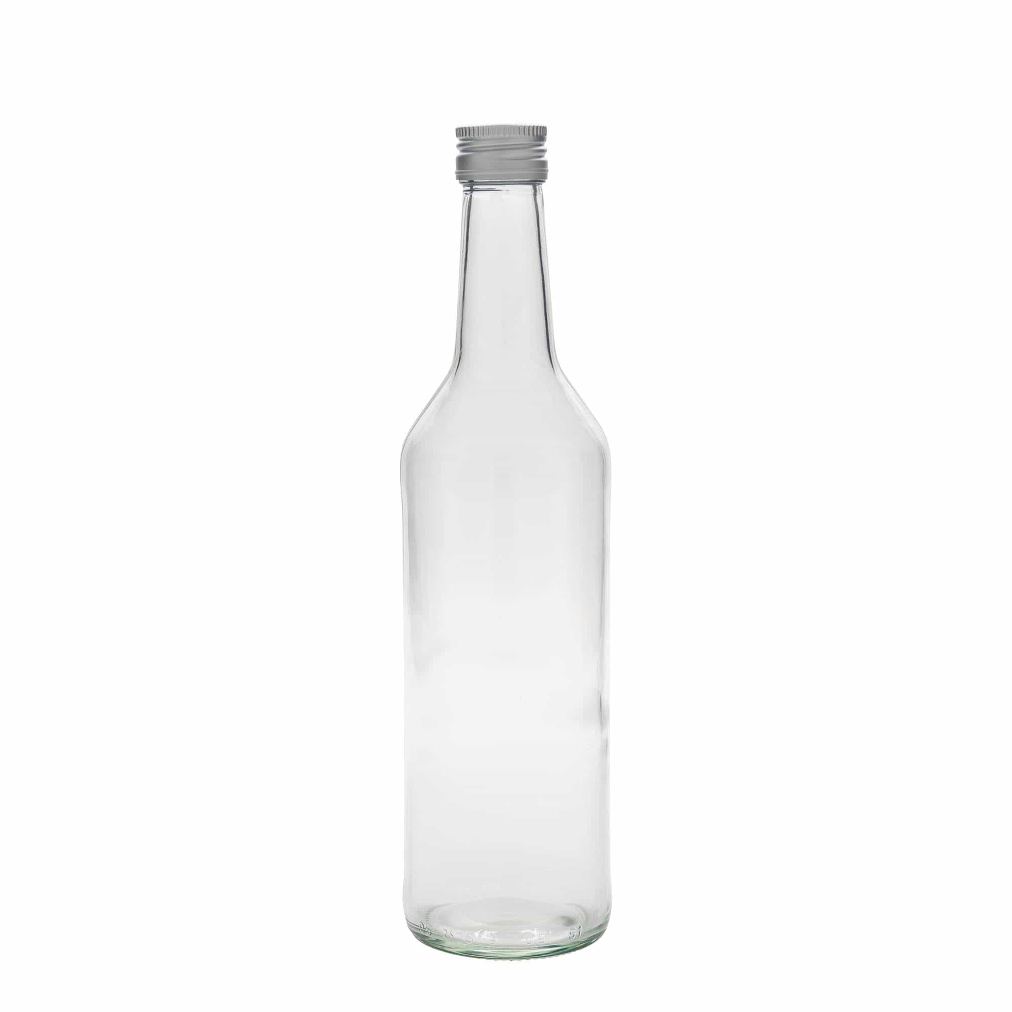 500 ml glass bottle, straight neck, opening: PP 28