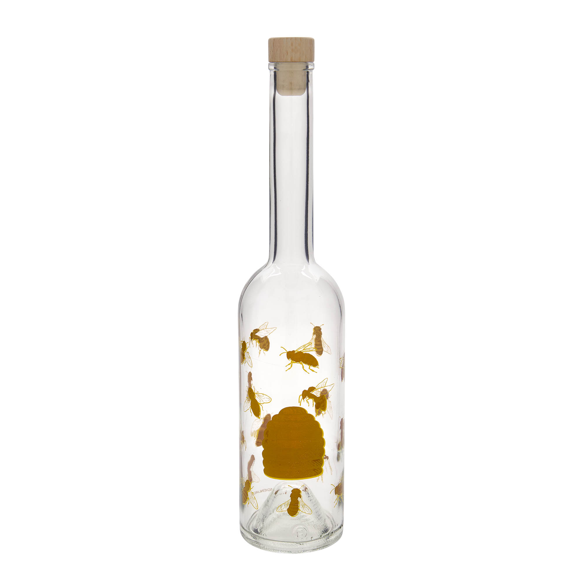 500 ml glass bottle 'Opera', motif: bees, opening: cork 500 ml glass bottle 'Opera', motif: bees, opening: cork
