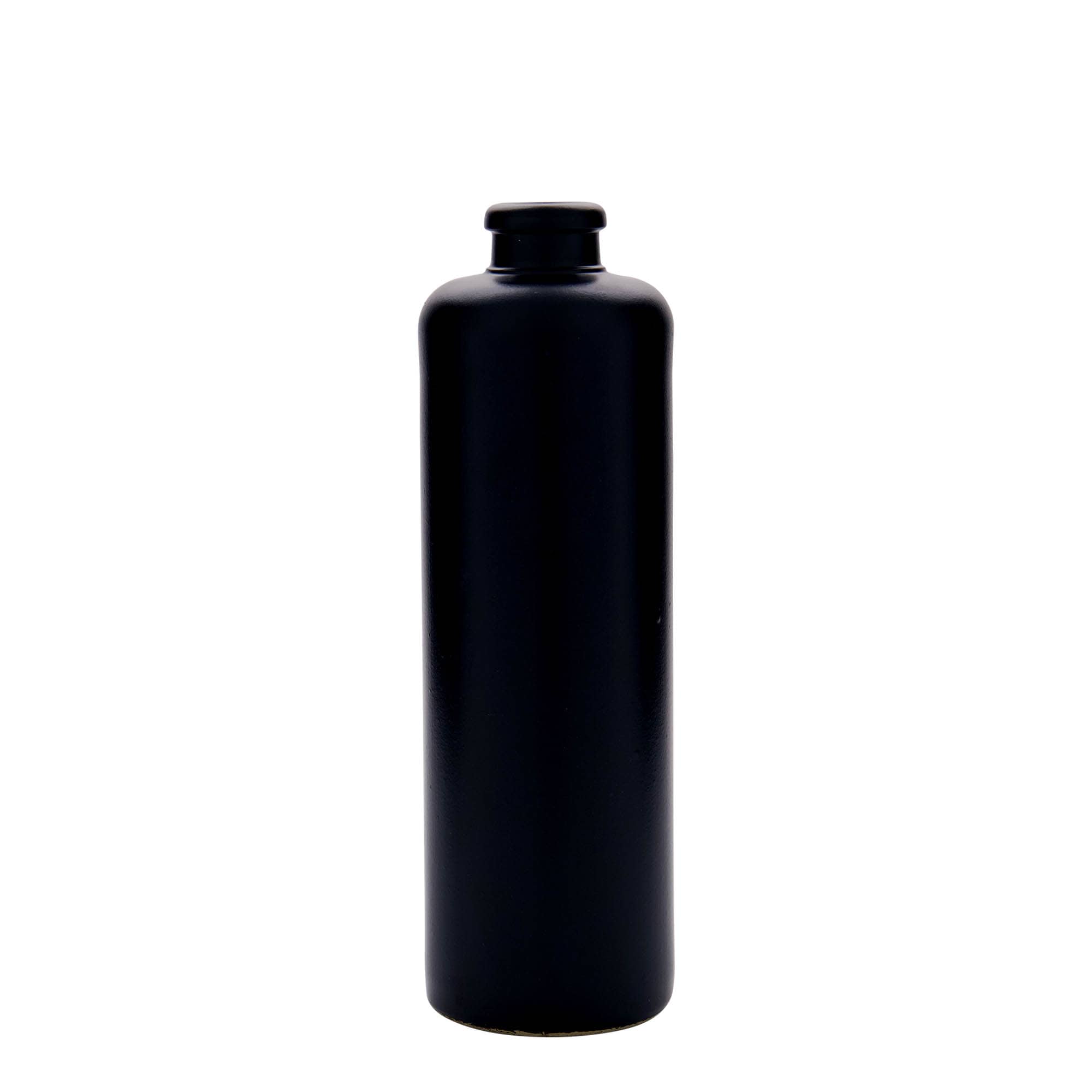 500 ml clay jug, stoneware, black, opening: cork
