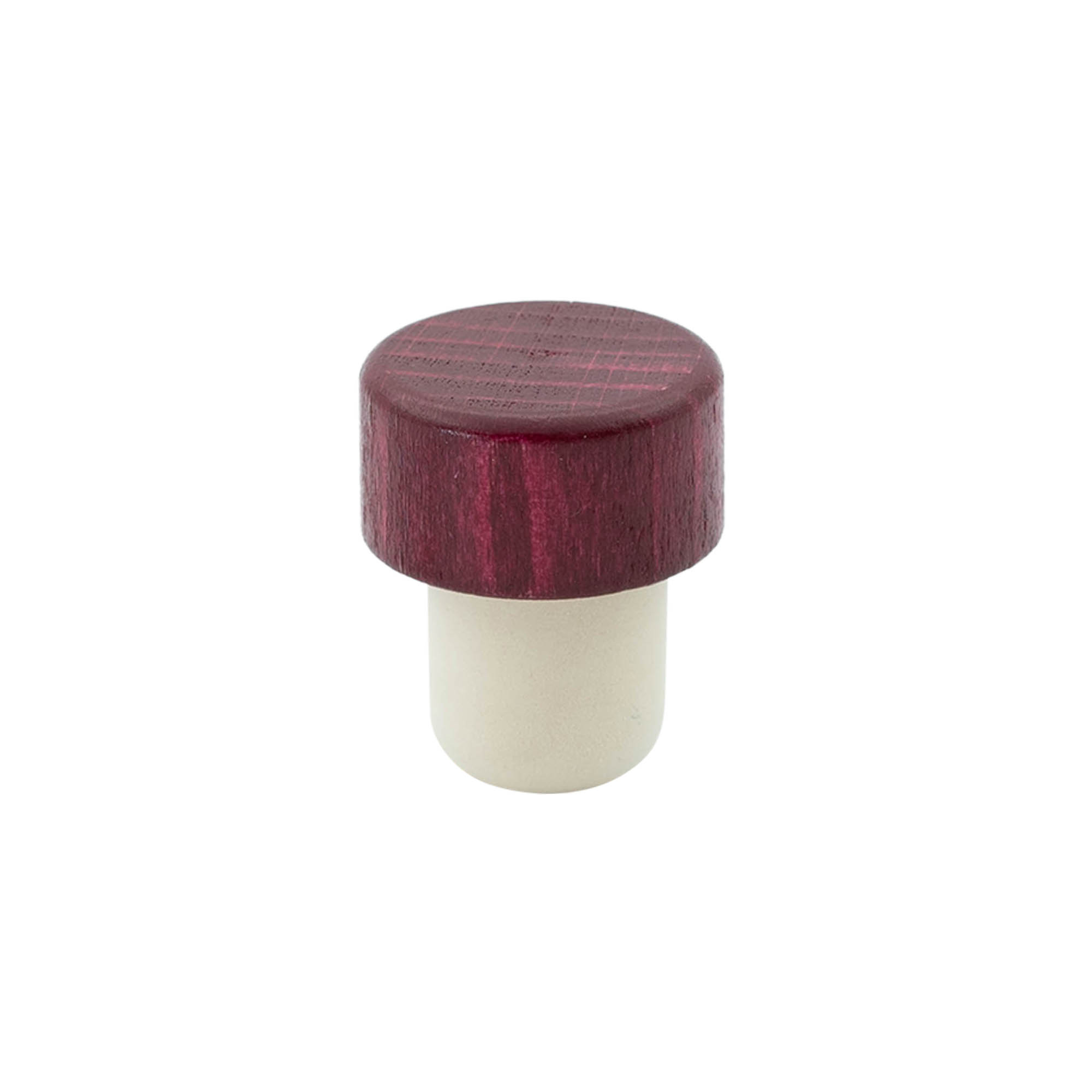 Handle cork 19 mm, wood/plastic, burgundy red, for opening: cork Handle cork 19 mm, wood/plastic, burgundy red, for opening: cork