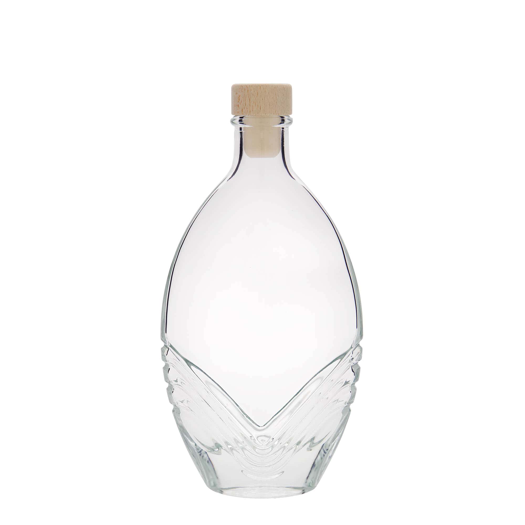 200 ml glass bottle 'Florence', oval, opening: cork