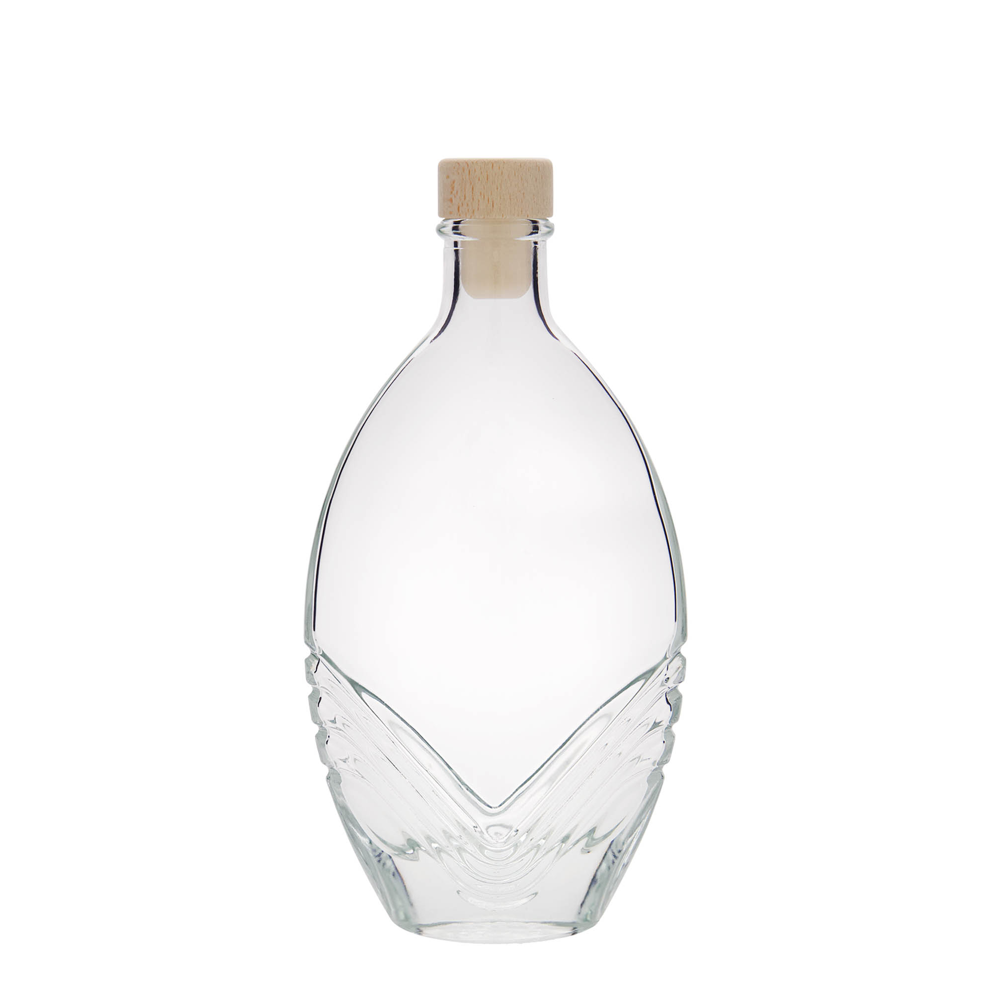 200 ml glass bottle ‘Florence’, oval, opening: cork