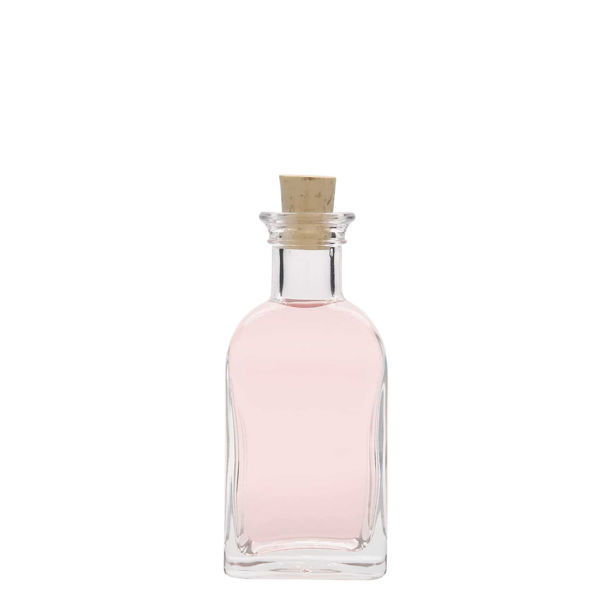 100 ml glass apothecary bottle Carré, square, closure: cork