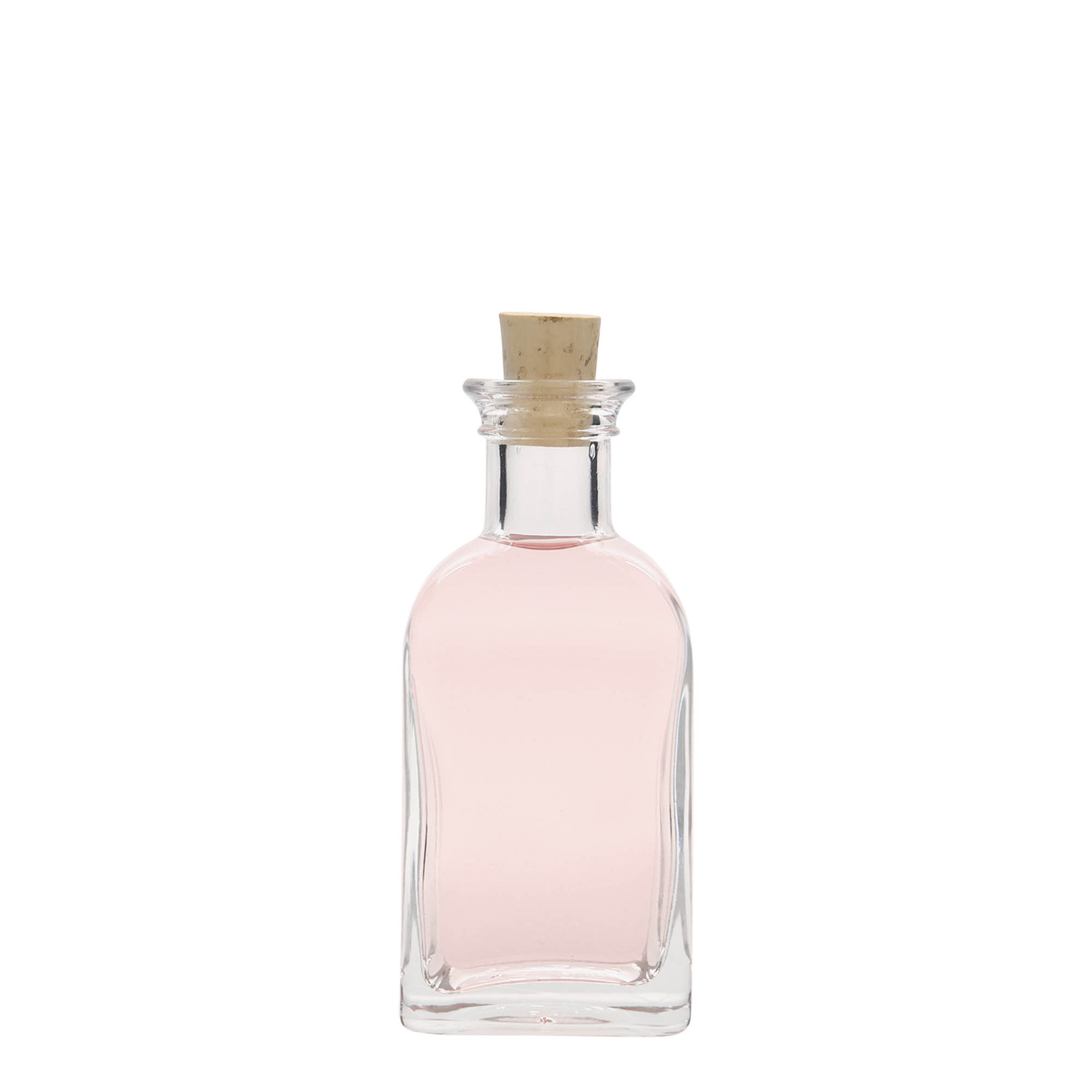 100 ml glass bottle Apothecary Carré, square, opening: cork