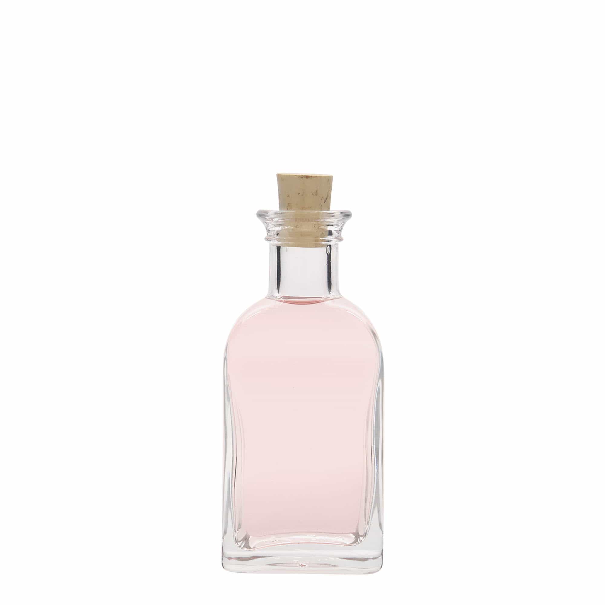 100 ml glass bottle Apothecary Carré, square, opening: cork