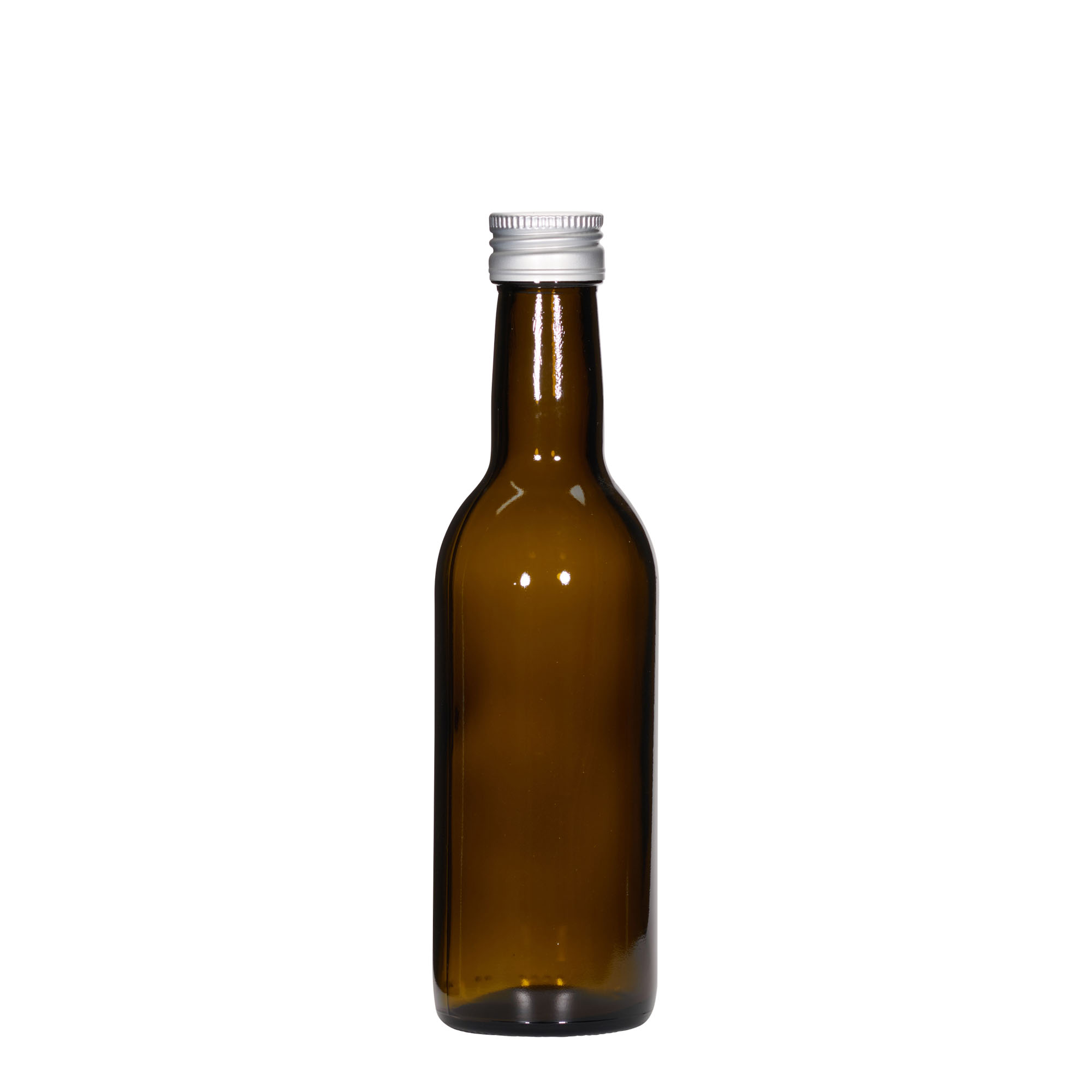 250 ml glass bottle 'Bordeaux', antique green, opening: PP 28 250 ml glass bottle 'Bordeaux', antique green, opening: PP 28
