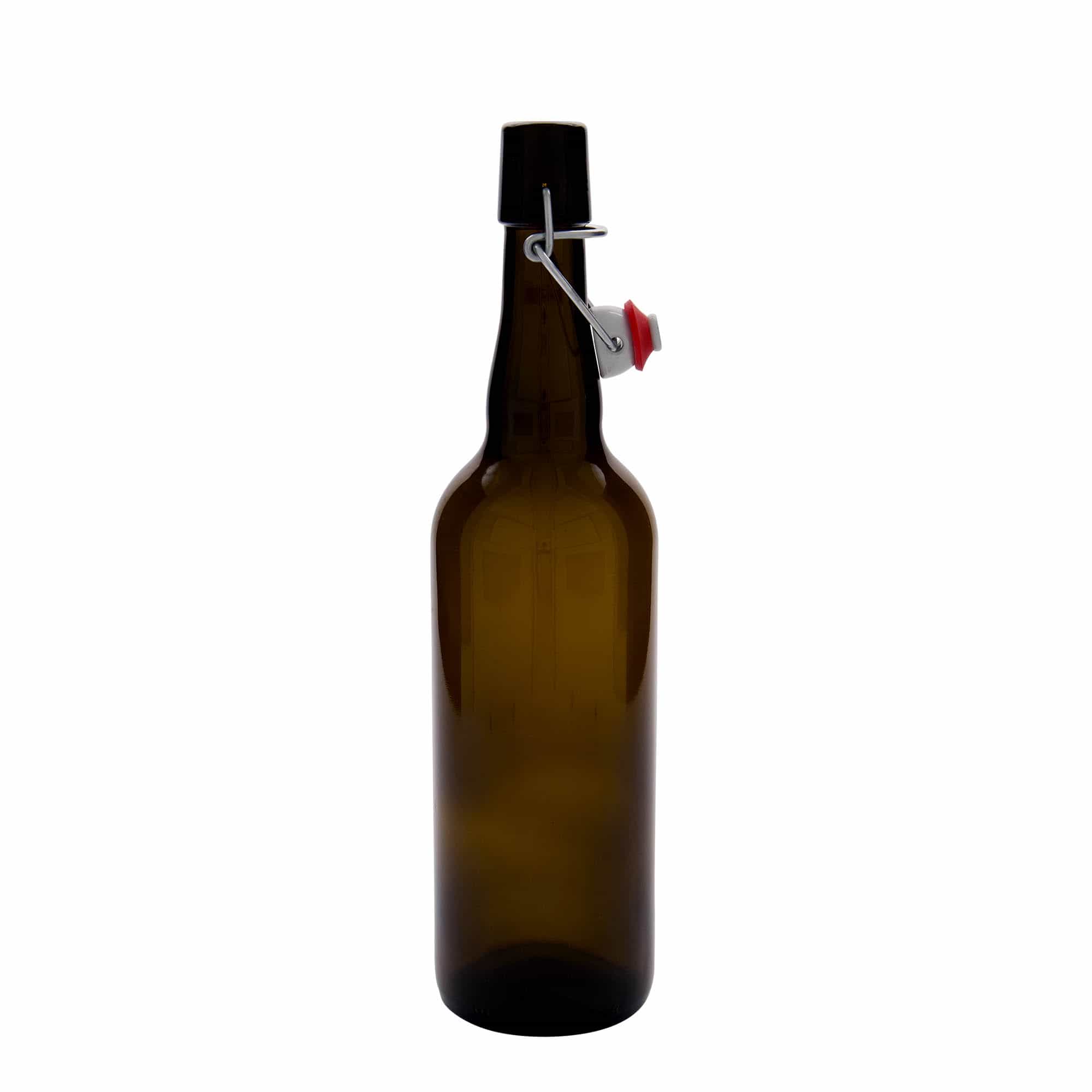 750 ml beer bottle Belgium, glass, brown, opening: swing top closure