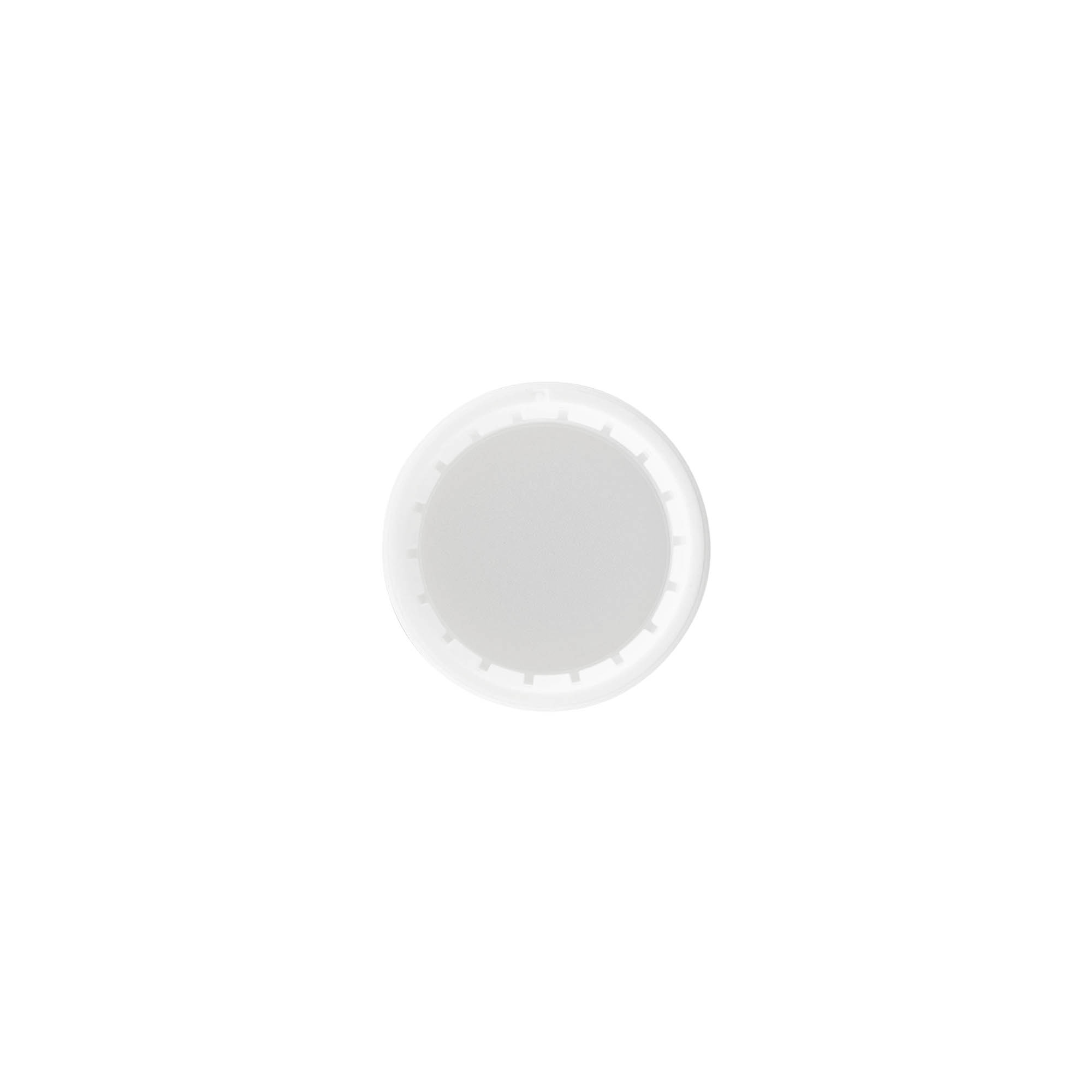Screw cap, PP plastic, white, for opening: PP 28 Screw cap, PP plastic, white, for opening: PP 28