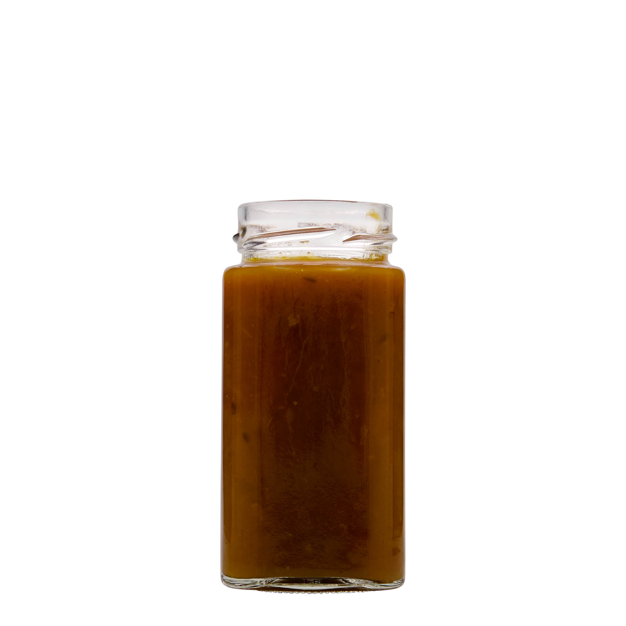 314 ml square jar 'Funny', opening: Deep-Twist-Off (DTO 58) 314 ml square jar 'Funny', opening: Deep-Twist-Off (DTO 58)