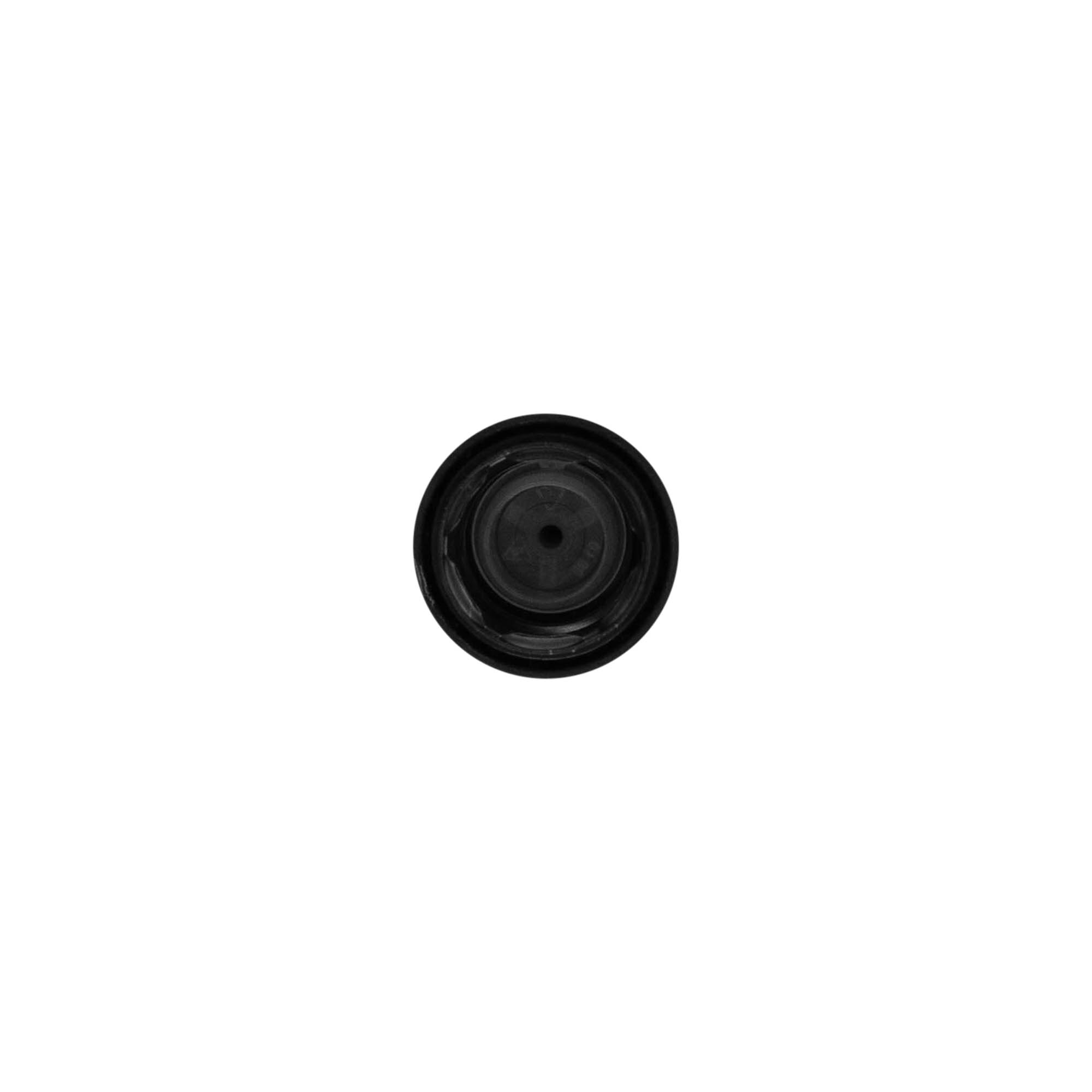 Screw cap with quality and child safety lock for 'E-Liquid', PP plastic, black Screw cap with quality and child safety lock for 'E-Liquid', PP plastic, black