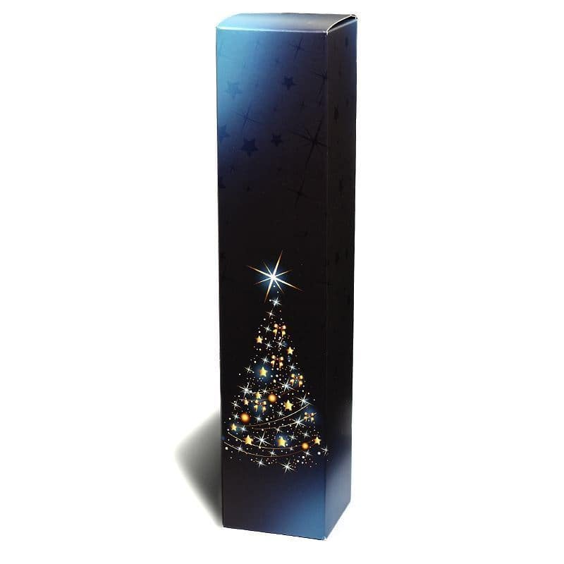 Gift box 'X-Mas Tree', rectangular, card, blue