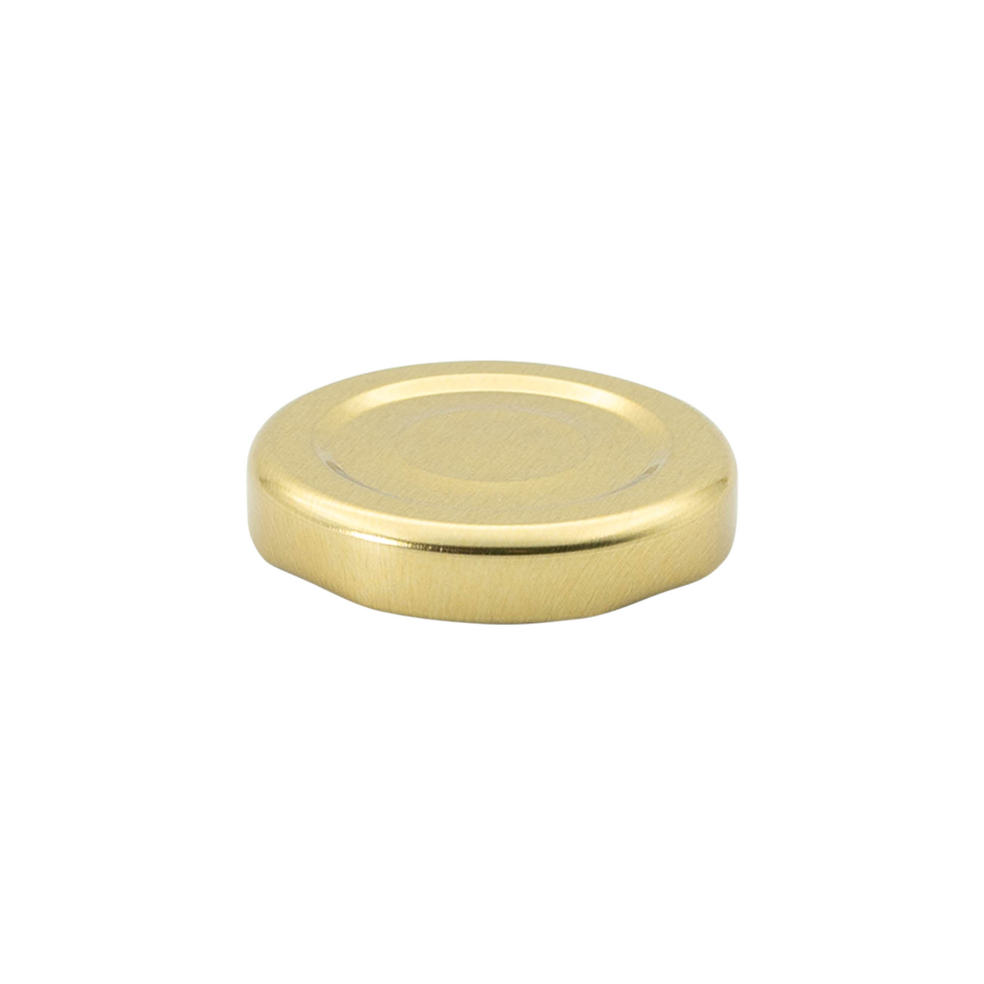 Twist-off lid, tinplate, sterilizable, gold, for opening: TO 43 Twist-off lid, tinplate, sterilizable, gold, for opening: TO 43