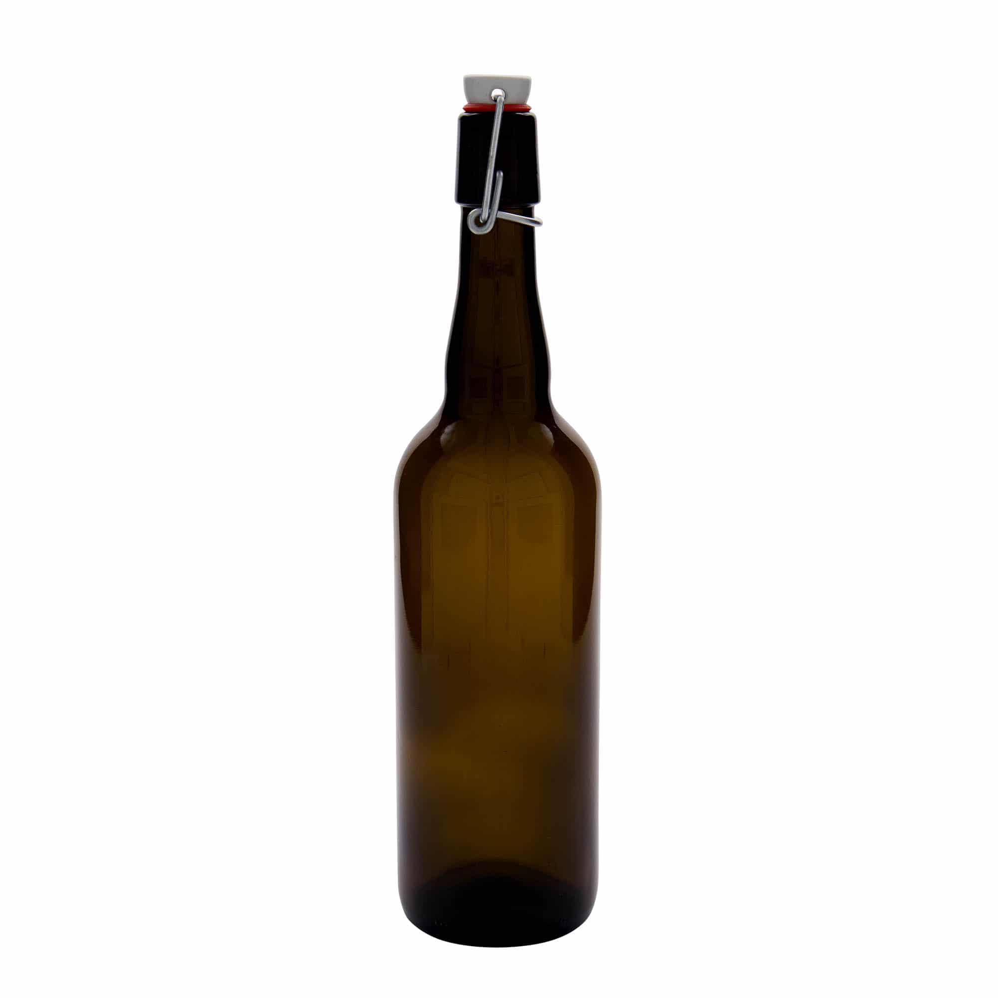 750 ml beer bottle Belgium, glass, brown, closure: swing top
