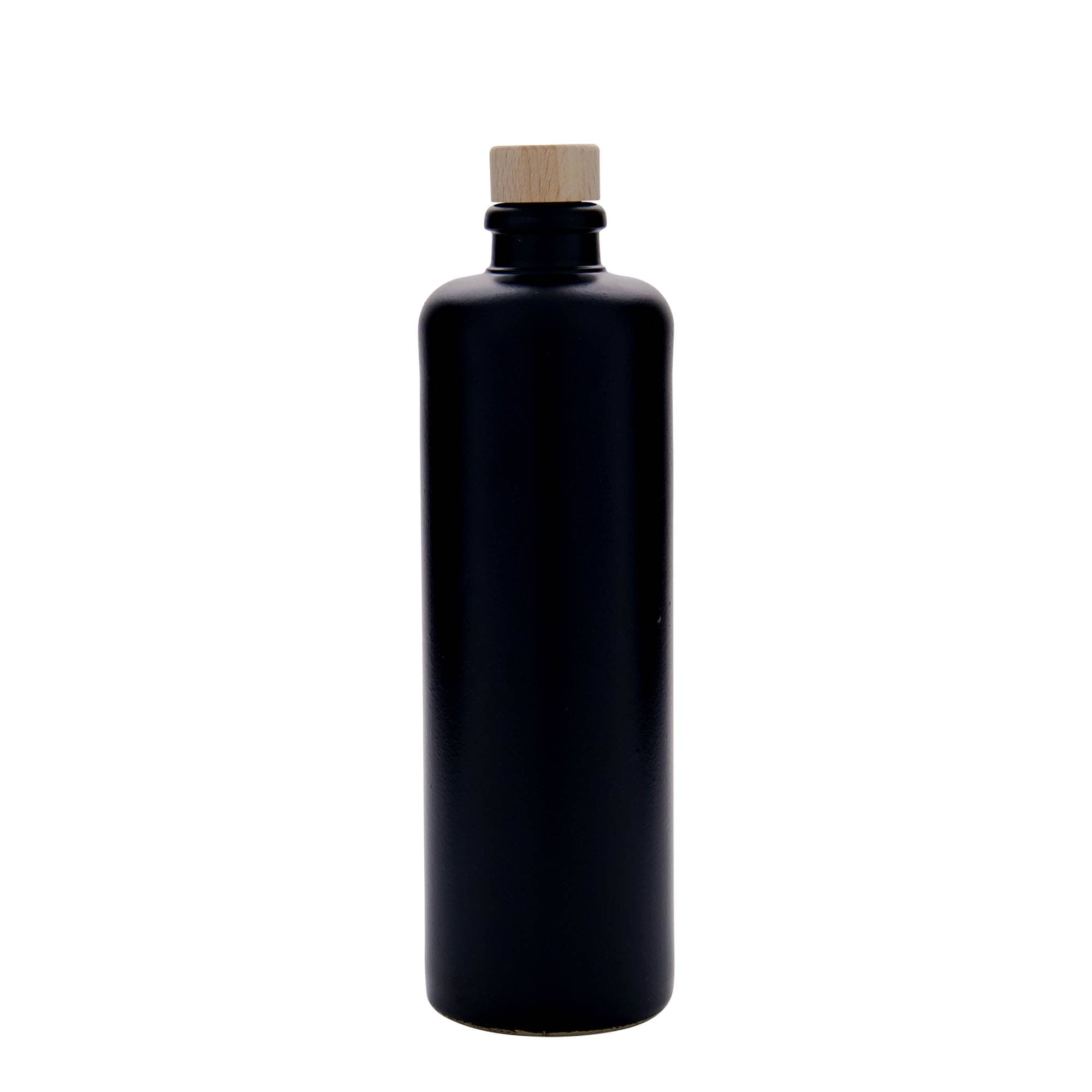 500 ml clay jug, stoneware, black, opening: cork