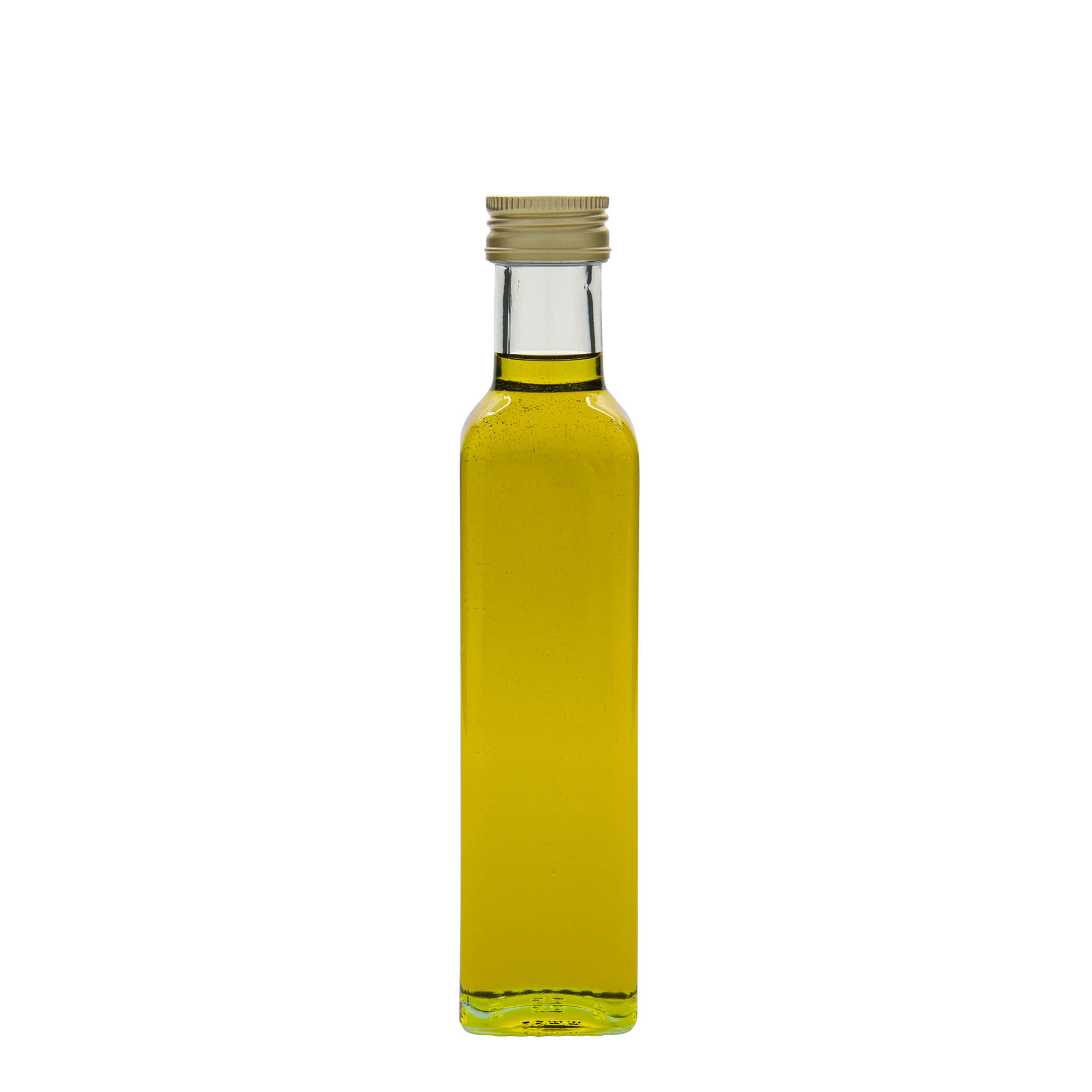 250 ml glass bottle 'Marasca', square, opening: PP 31.5