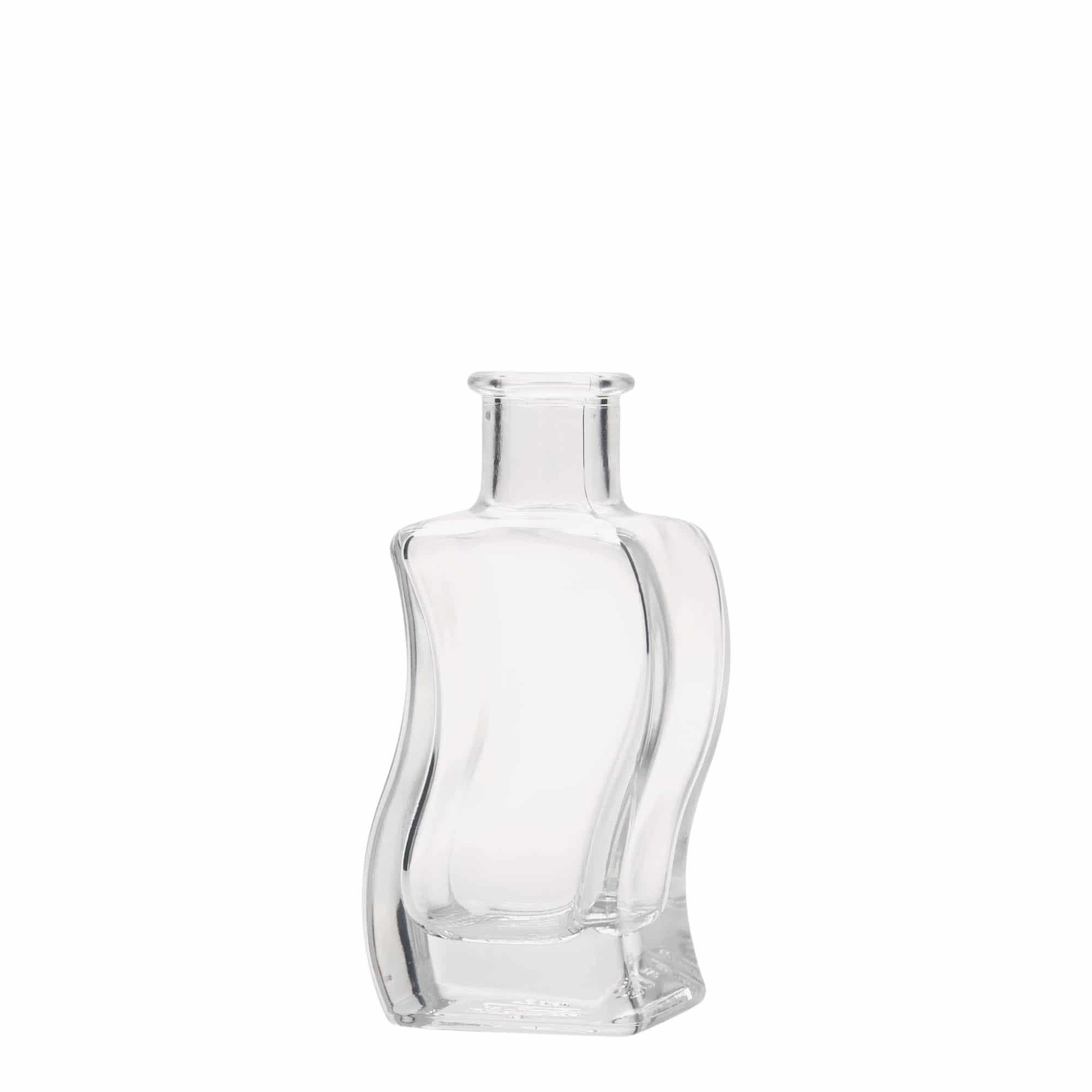 100 ml glass bottle 'Wave', square, opening: cork 100 ml glass bottle 'Wave', square, opening: cork