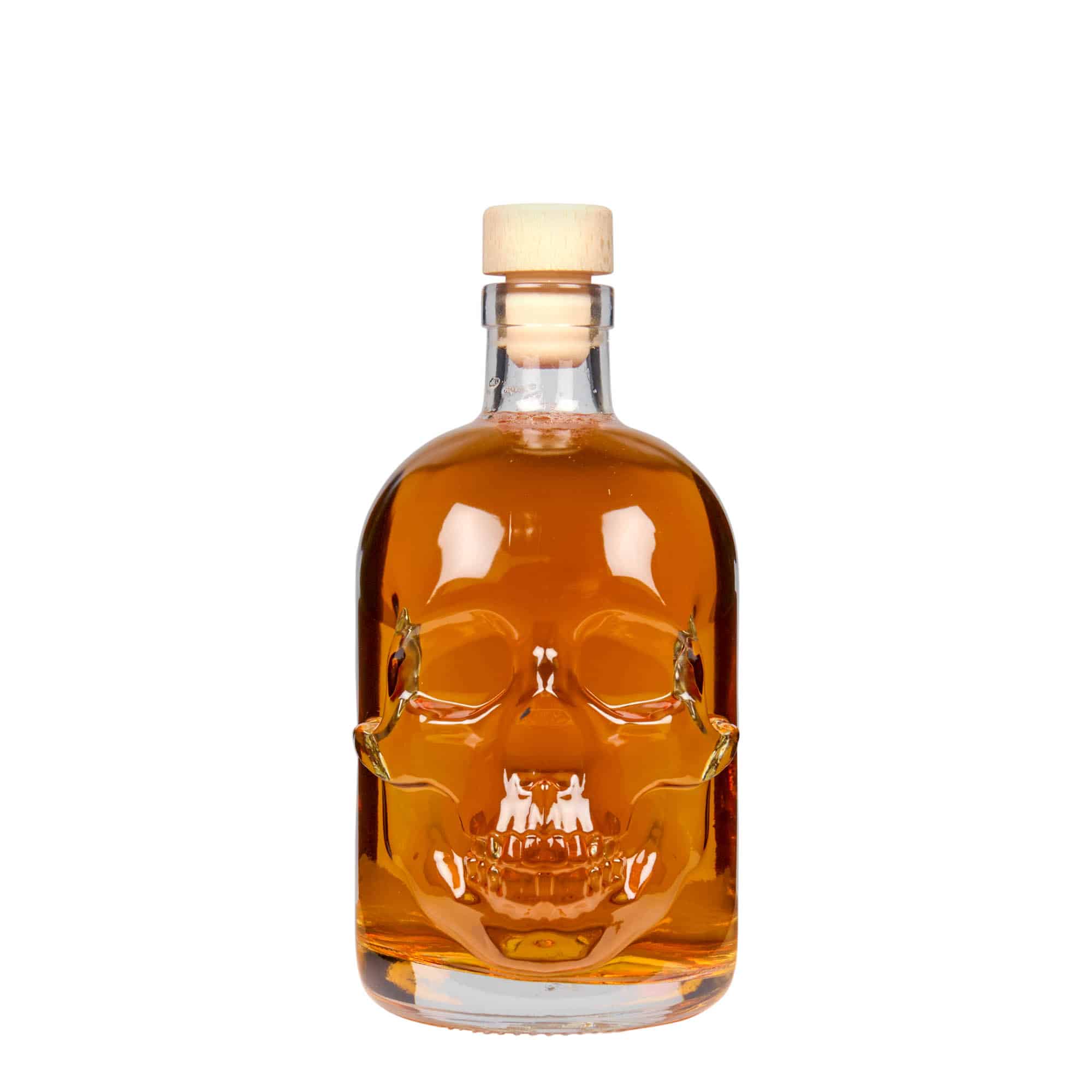 500 ml glass bottle 'Skull', opening: cork